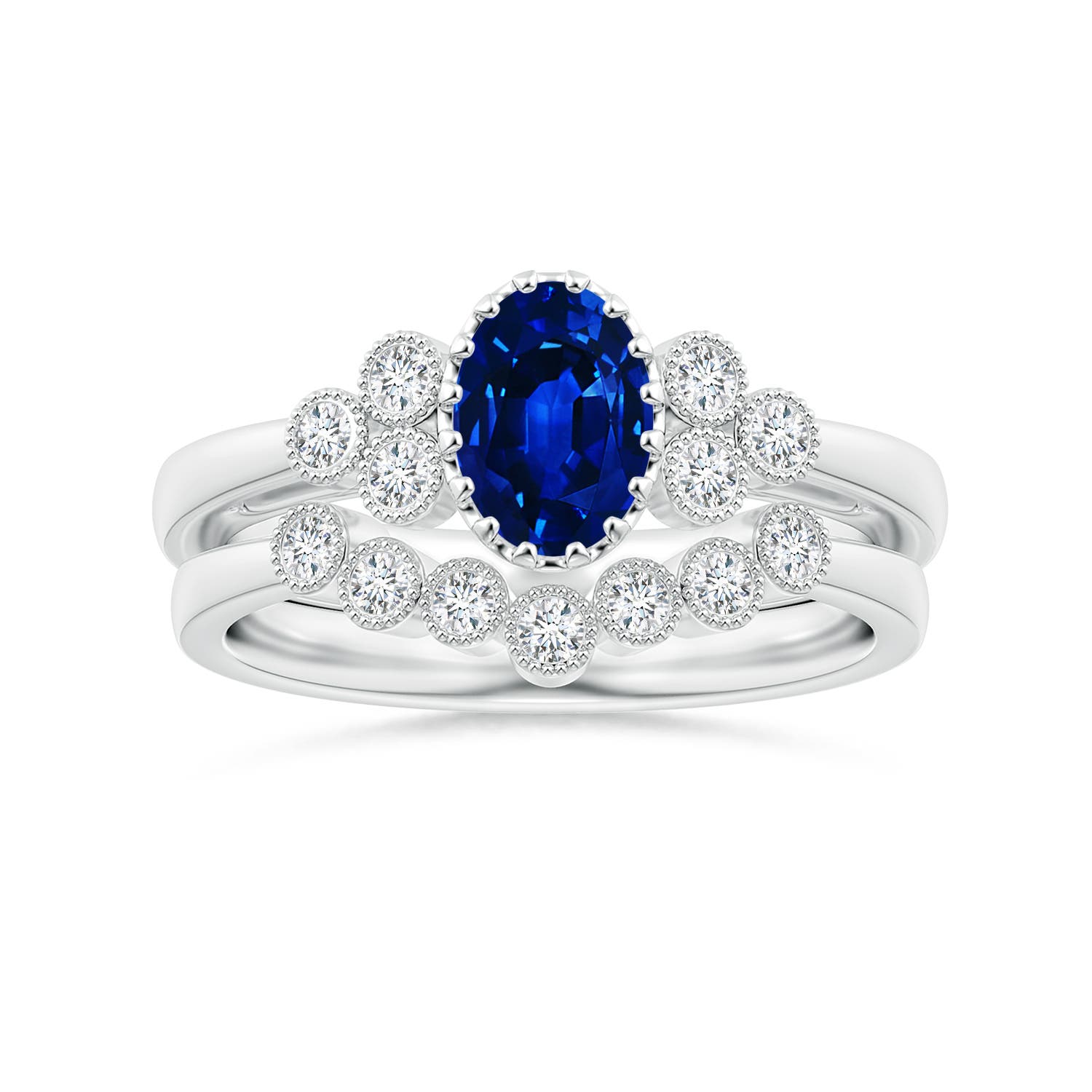 AAAA - Blue Sapphire / 0.99 CT / 14 KT White Gold