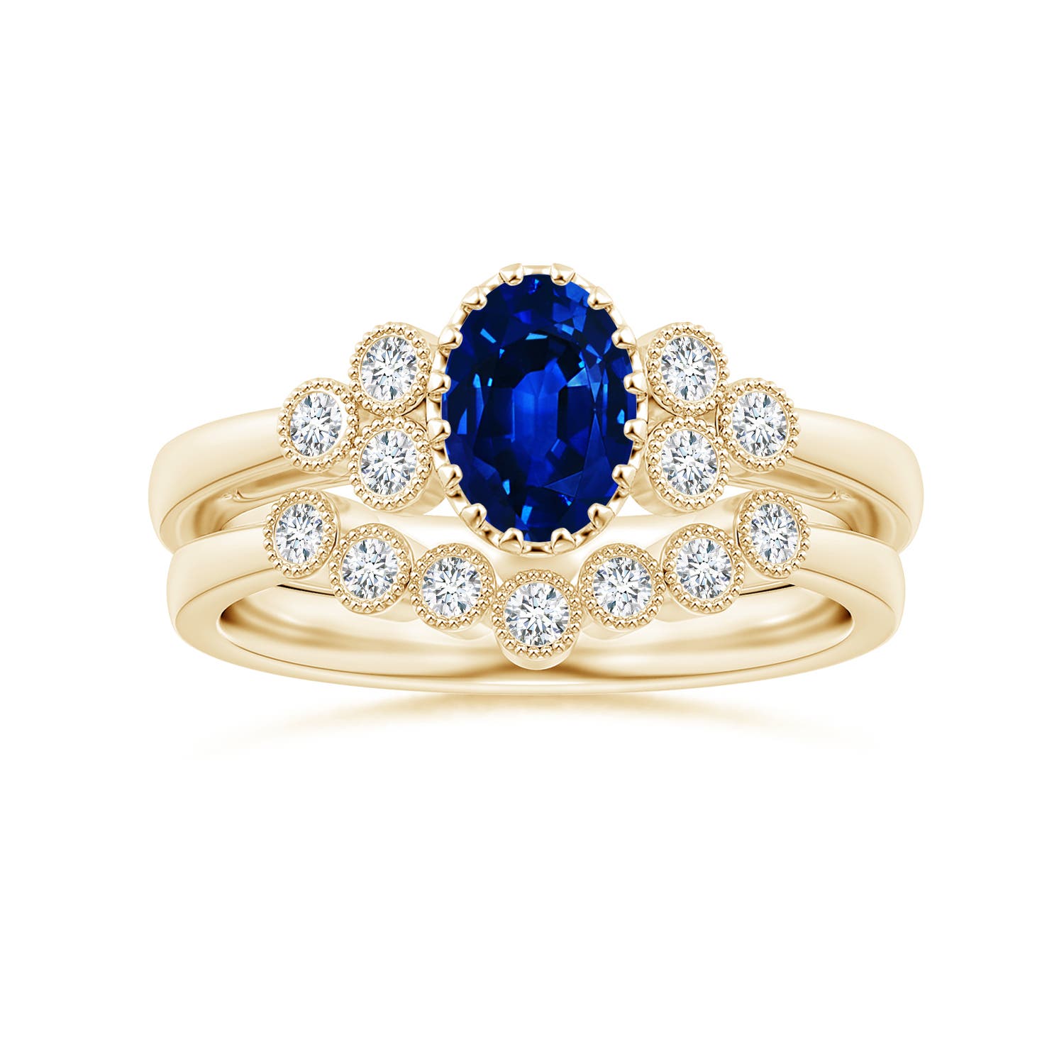 AAAA - Blue Sapphire / 0.99 CT / 14 KT Yellow Gold