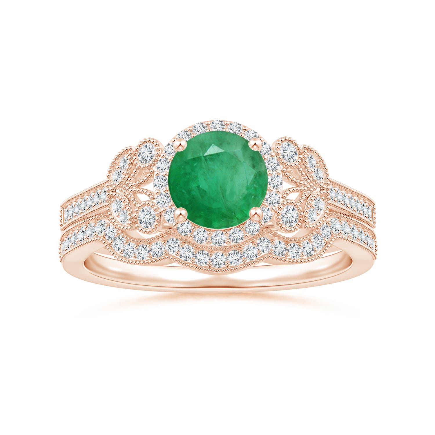 A - Emerald / 1 CT / 14 KT Rose Gold