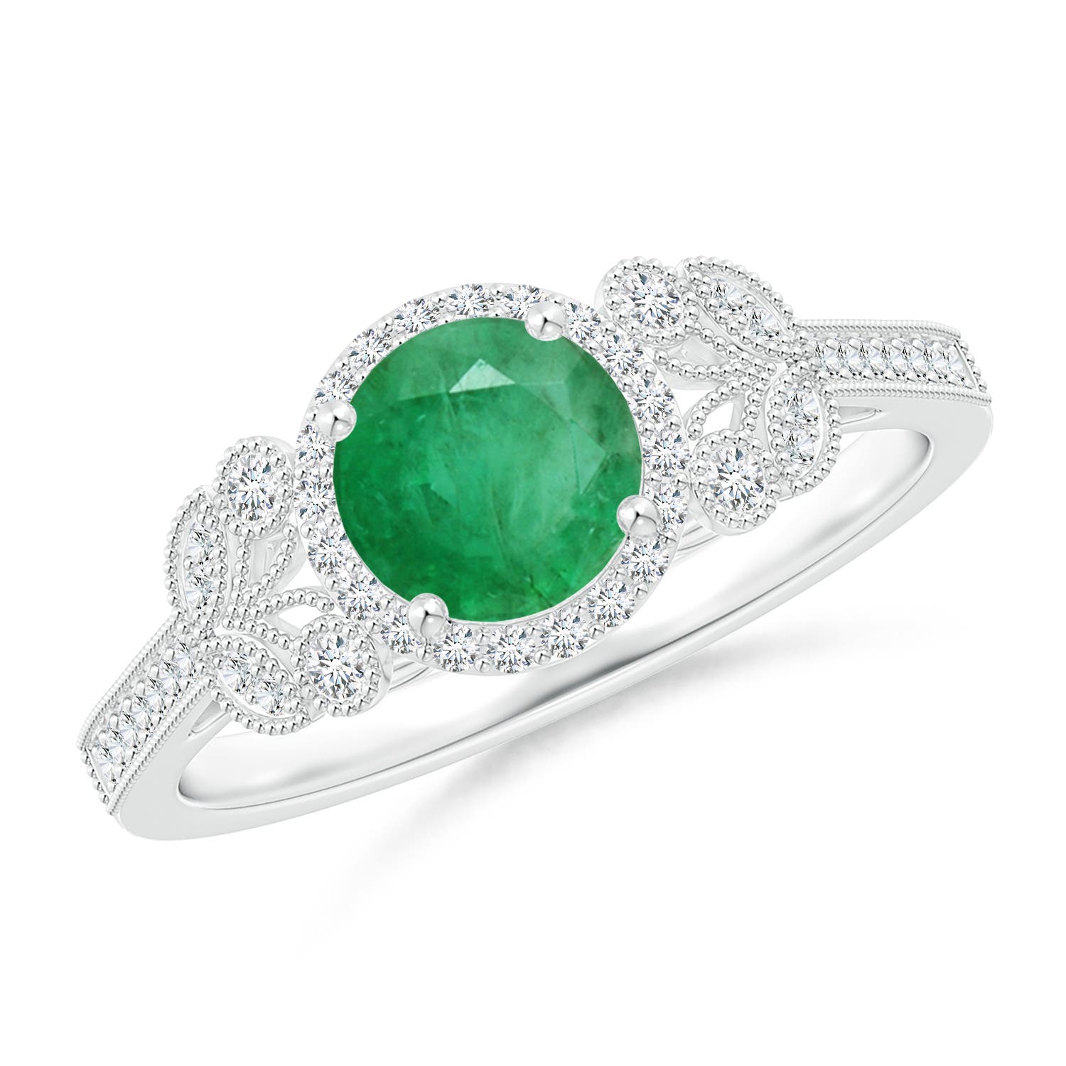 A - Emerald / 1 CT / 14 KT White Gold