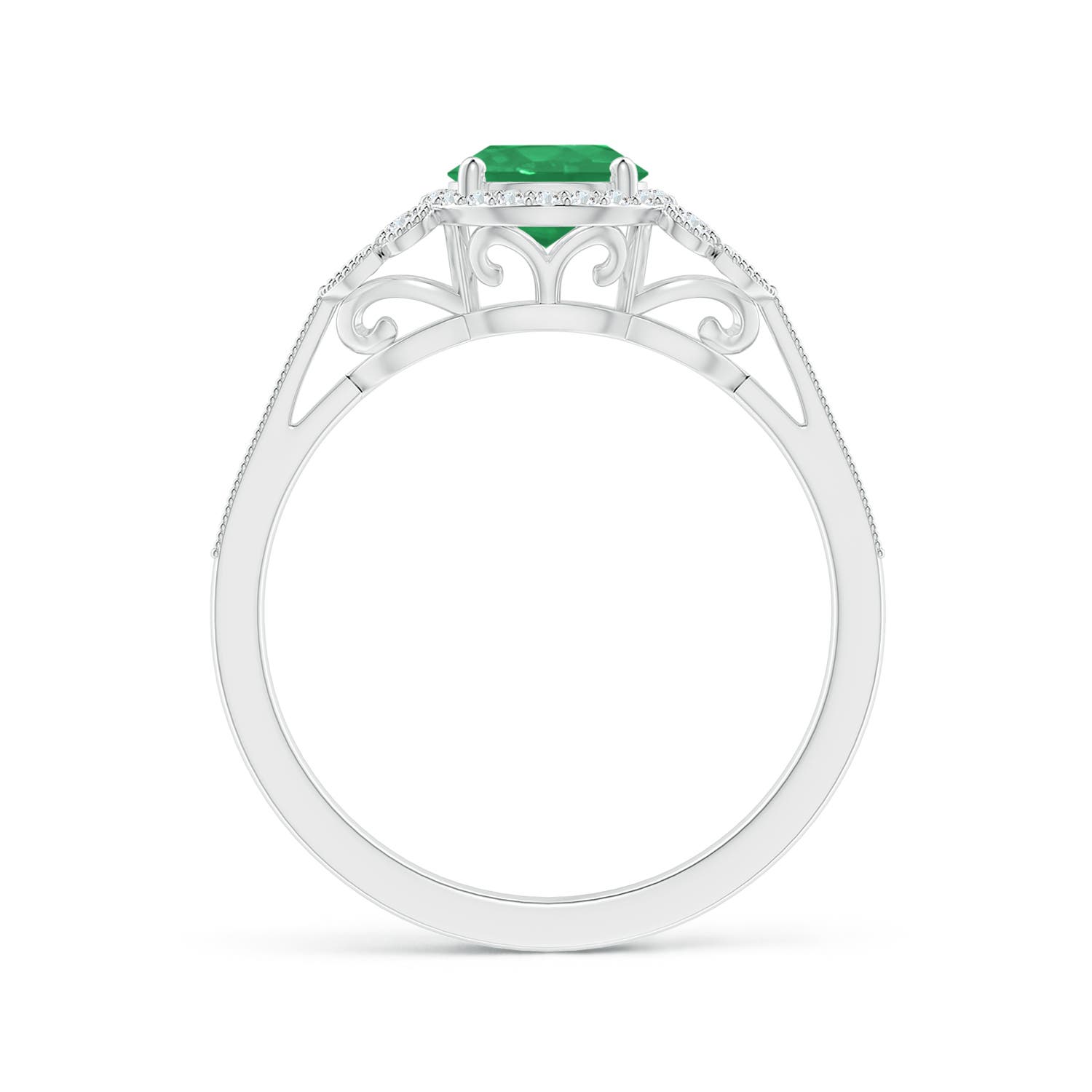 A - Emerald / 1 CT / 14 KT White Gold