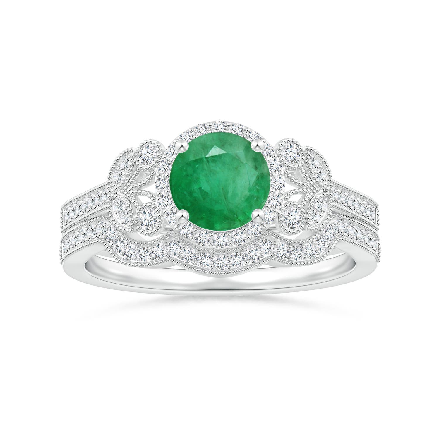 A - Emerald / 1 CT / 14 KT White Gold