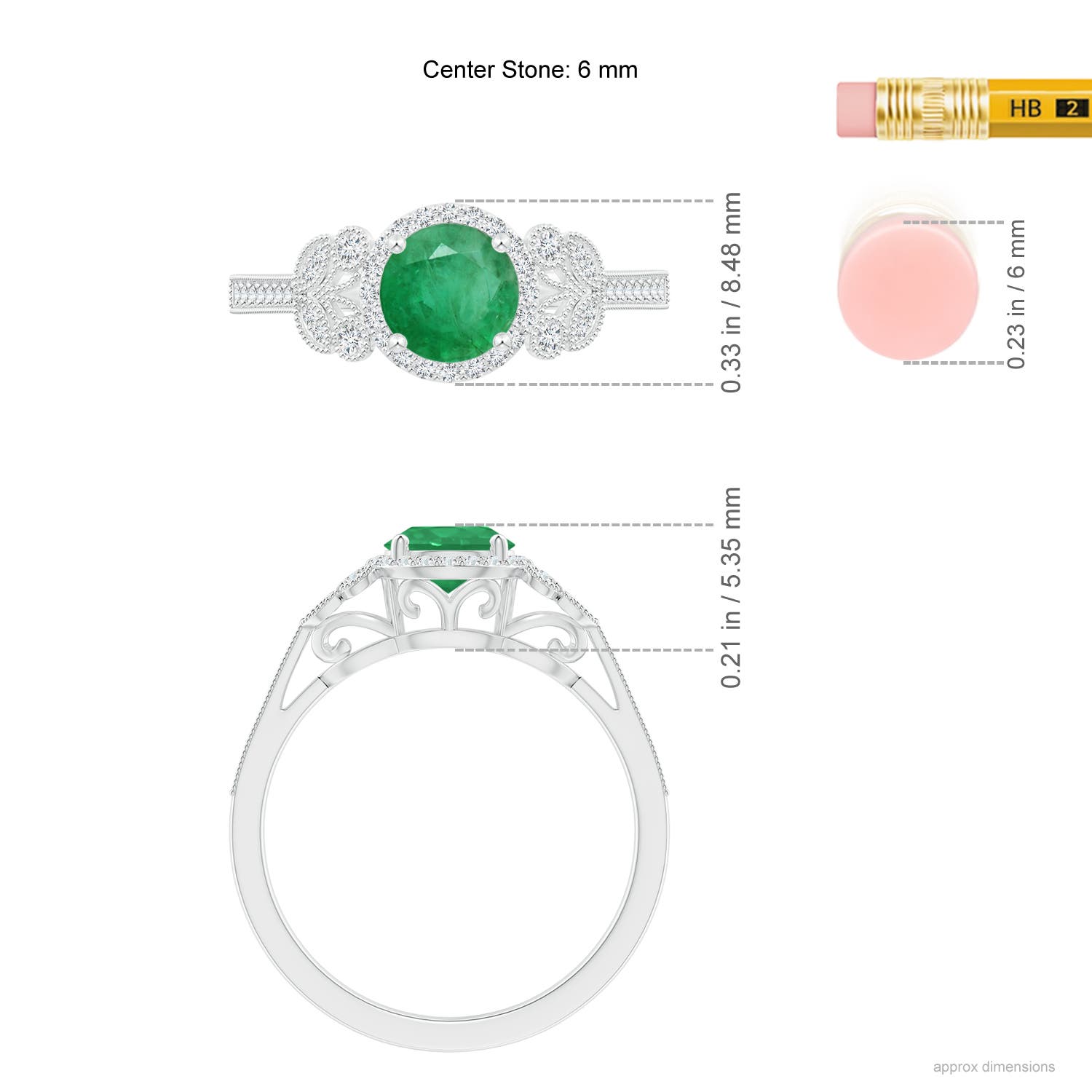 A - Emerald / 1 CT / 14 KT White Gold