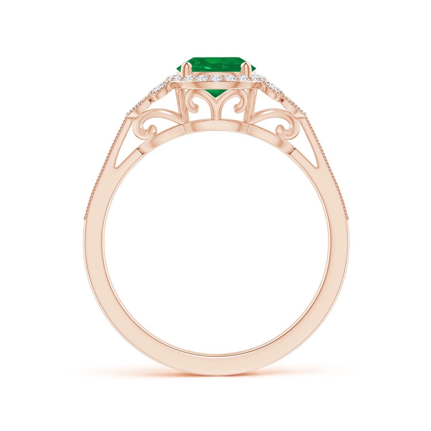 AA - Emerald / 1 CT / 14 KT Rose Gold