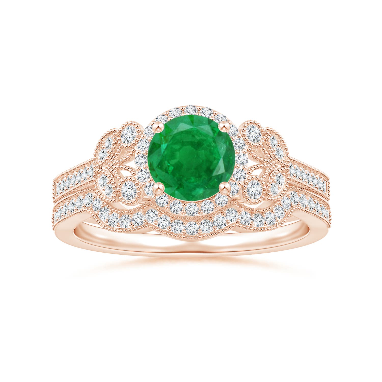 AA - Emerald / 1 CT / 14 KT Rose Gold