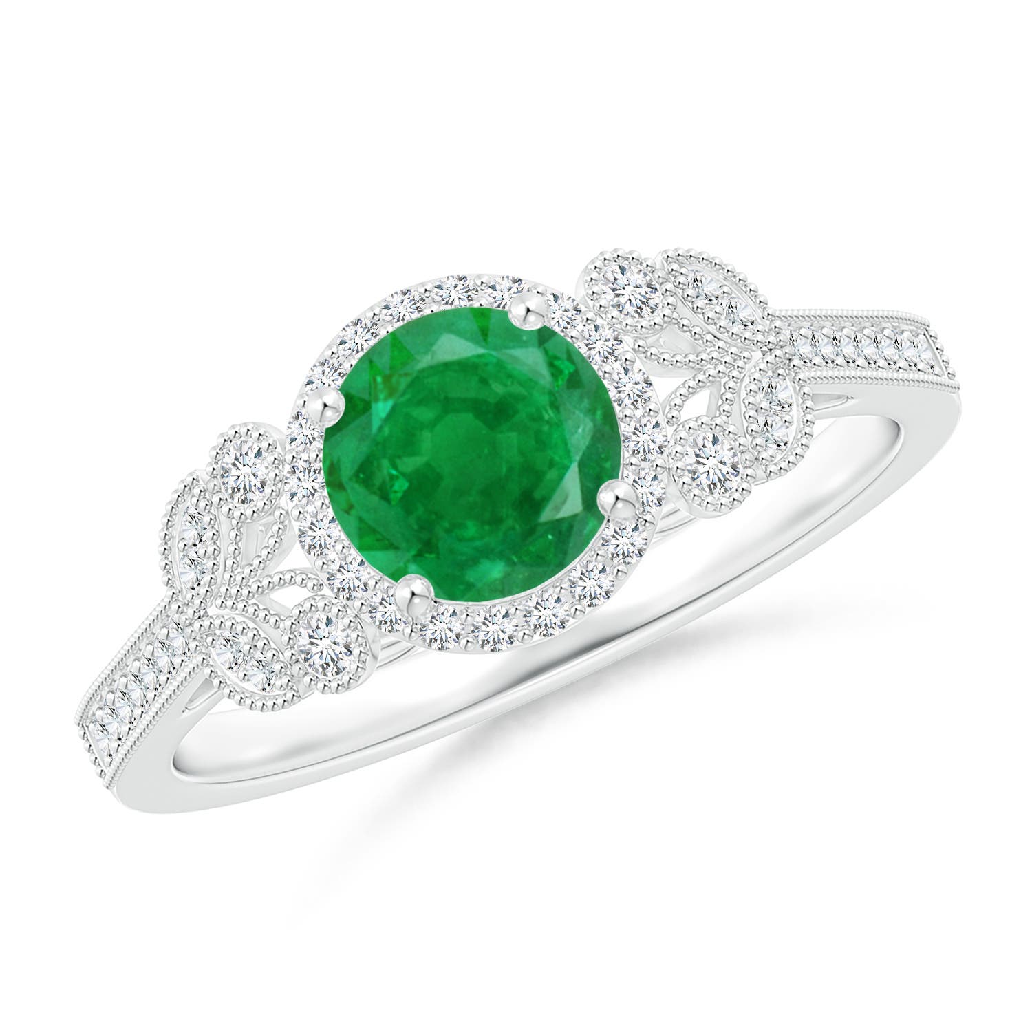 AA - Emerald / 1 CT / 14 KT White Gold