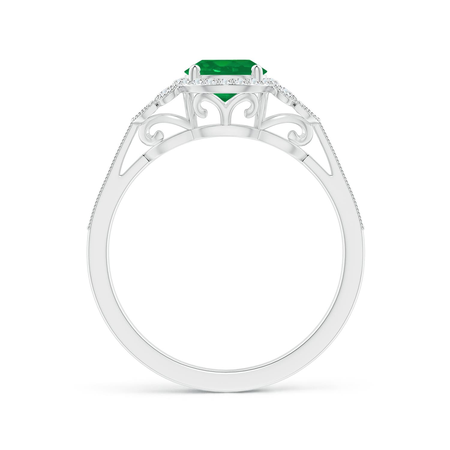 AA - Emerald / 1 CT / 14 KT White Gold