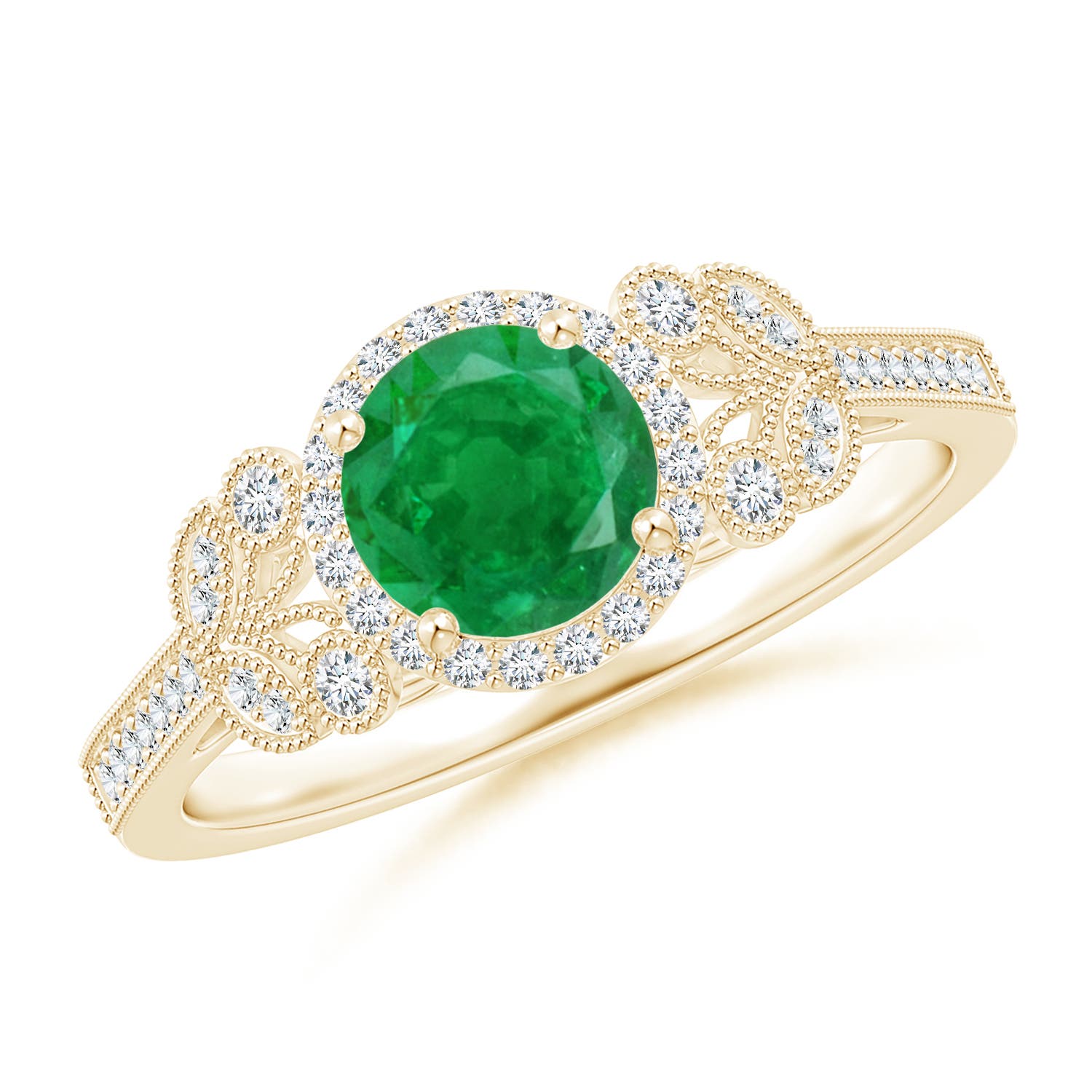 AA - Emerald / 1 CT / 14 KT Yellow Gold