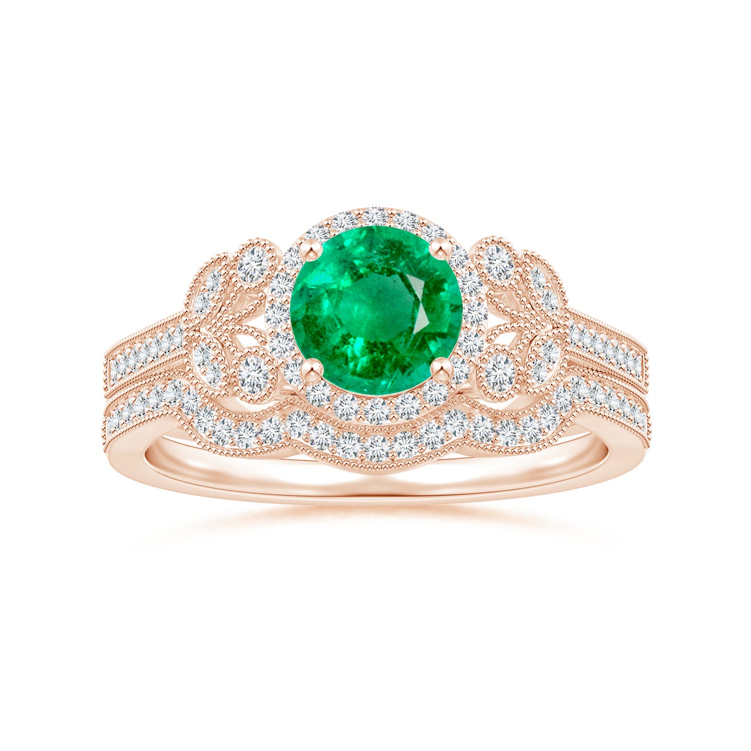 AAA - Emerald / 1 CT / 14 KT Rose Gold