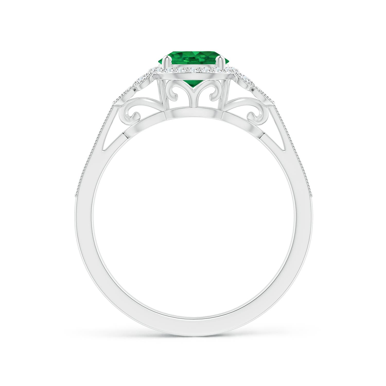 AAA - Emerald / 1 CT / 14 KT White Gold