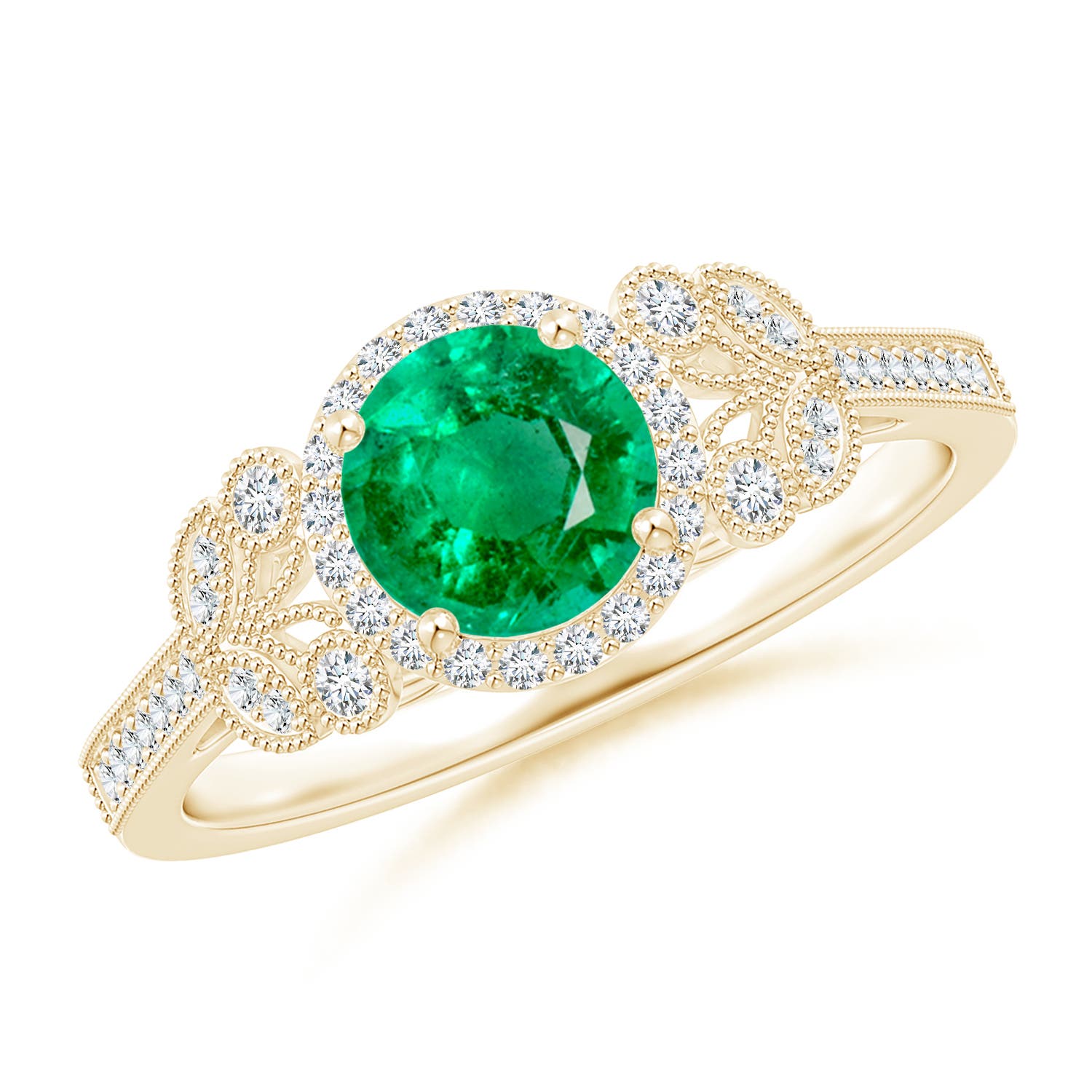 AAA - Emerald / 1 CT / 14 KT Yellow Gold