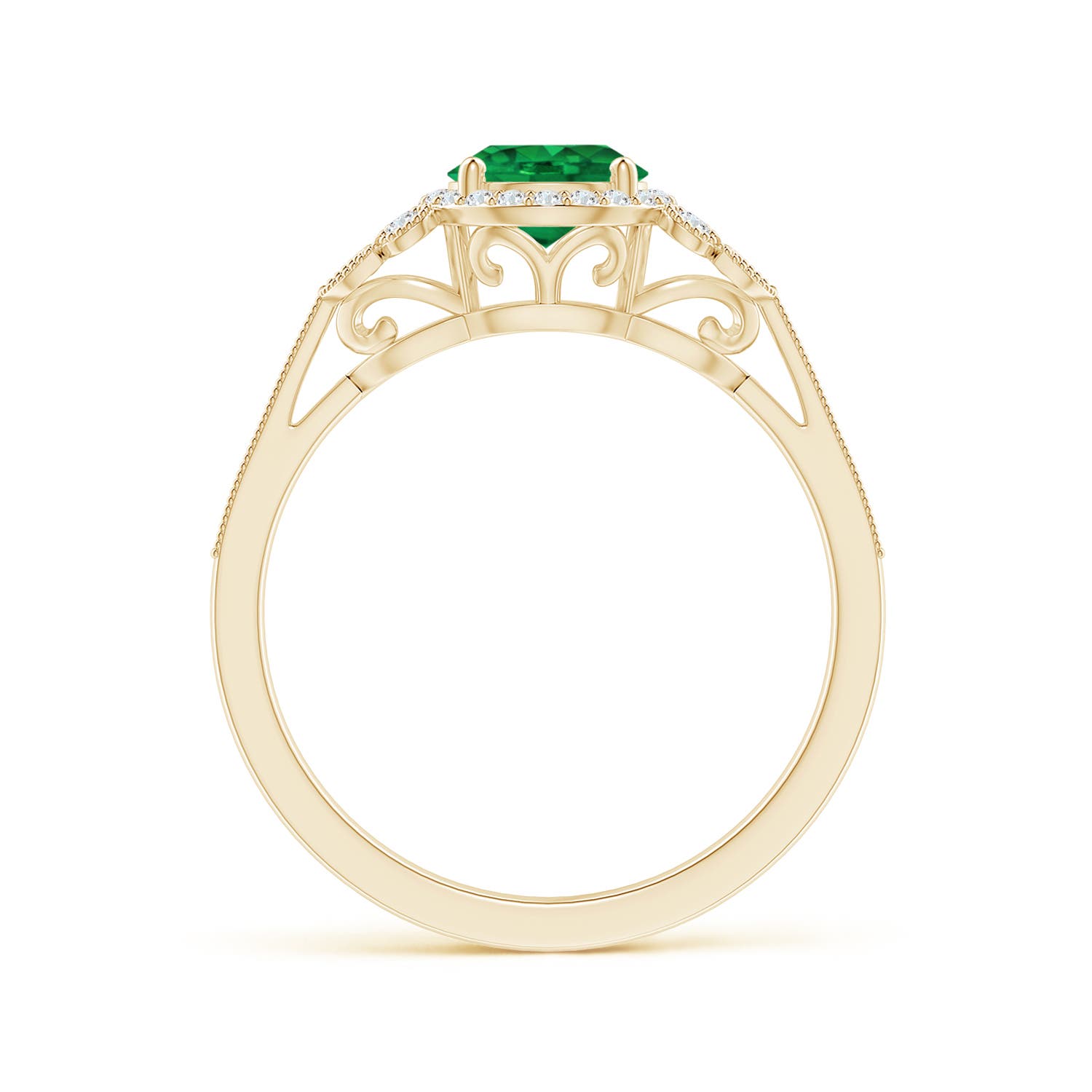 AAA - Emerald / 1 CT / 14 KT Yellow Gold