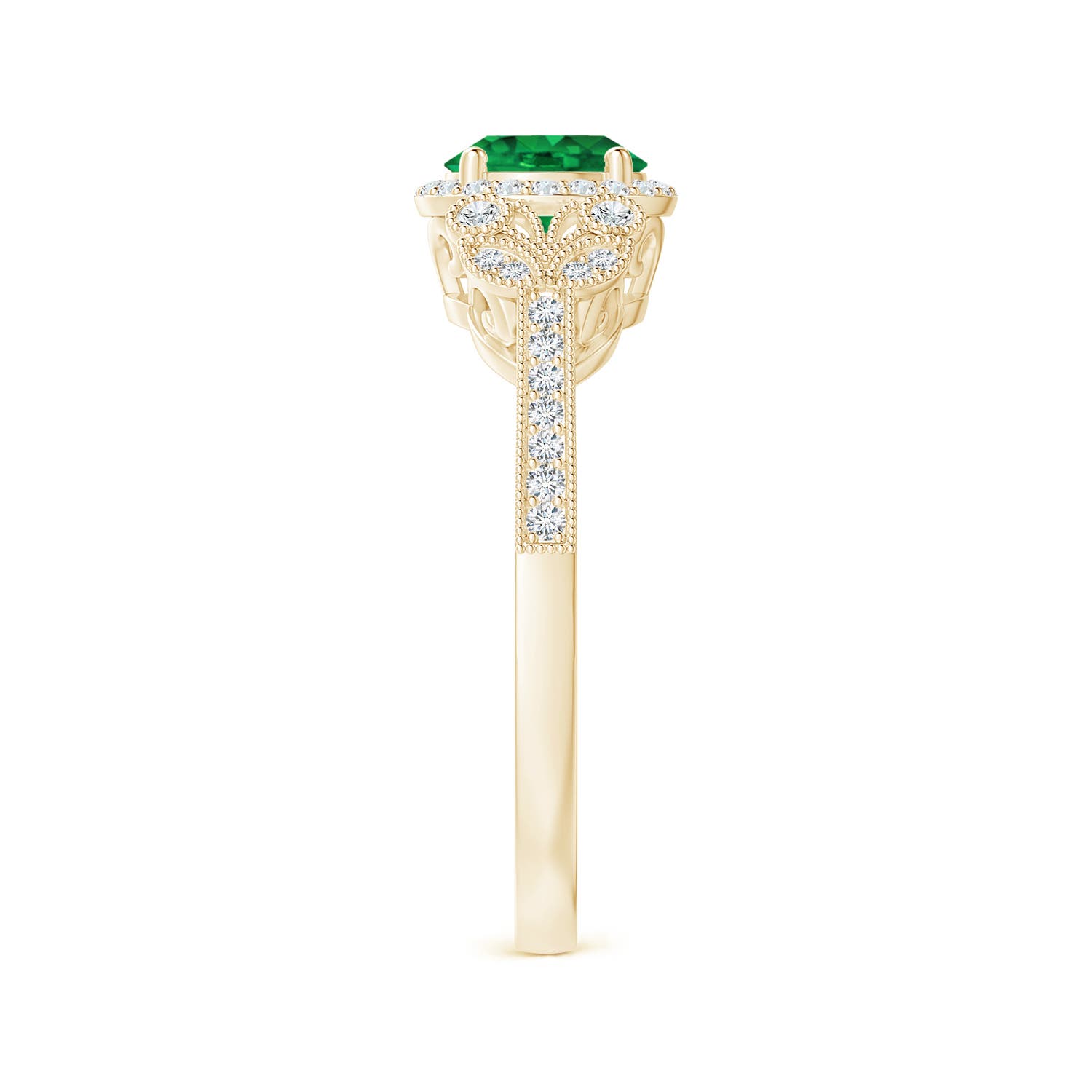 AAA - Emerald / 1 CT / 14 KT Yellow Gold