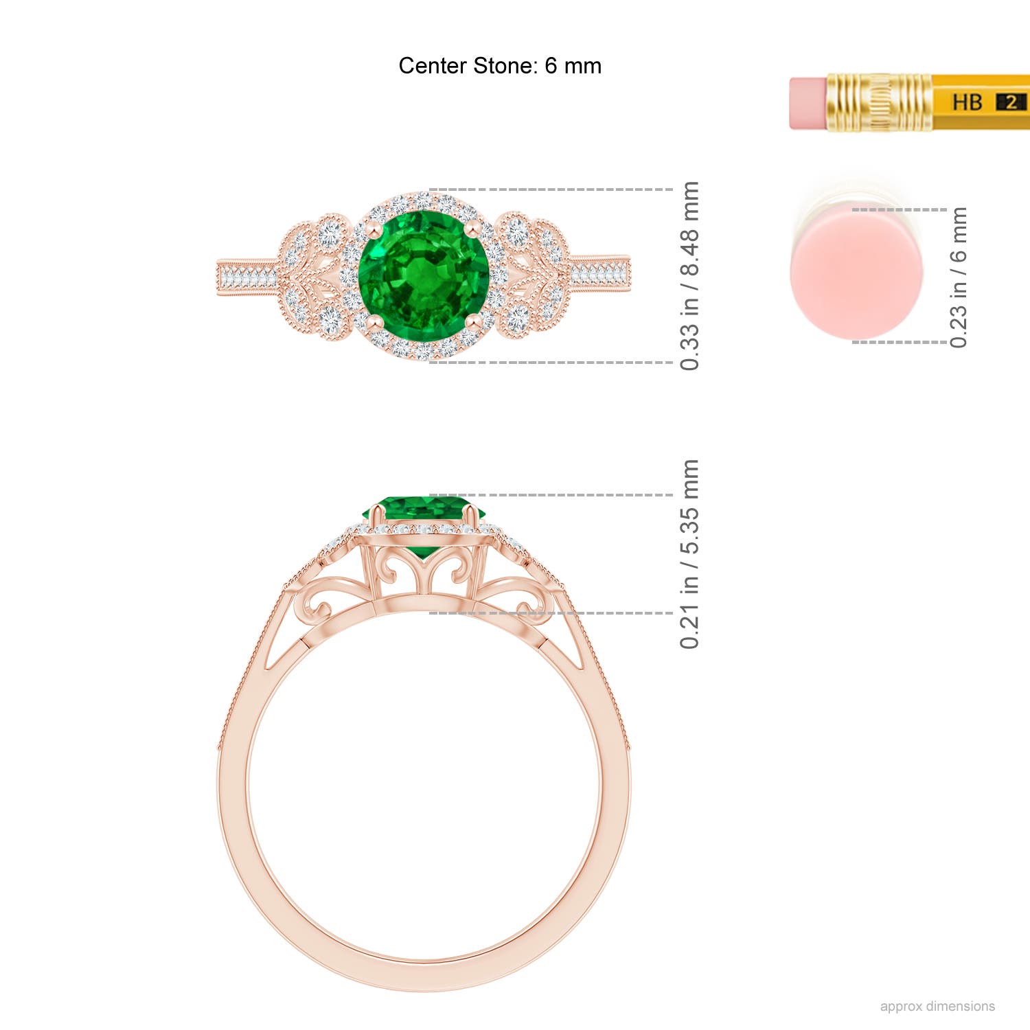 Premium - Lab-Grown Emerald / 1 CT / 18 KT Rose Gold