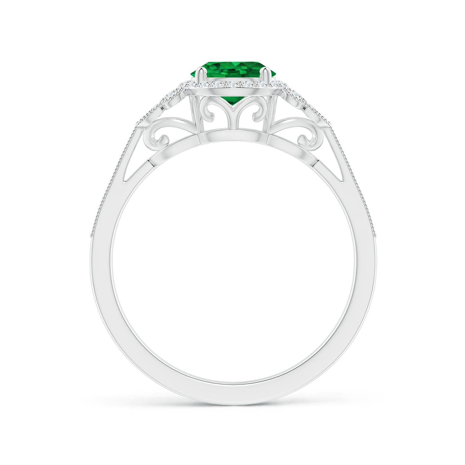 Premium - Lab-Grown Emerald / 1 CT / 18 KT White Gold