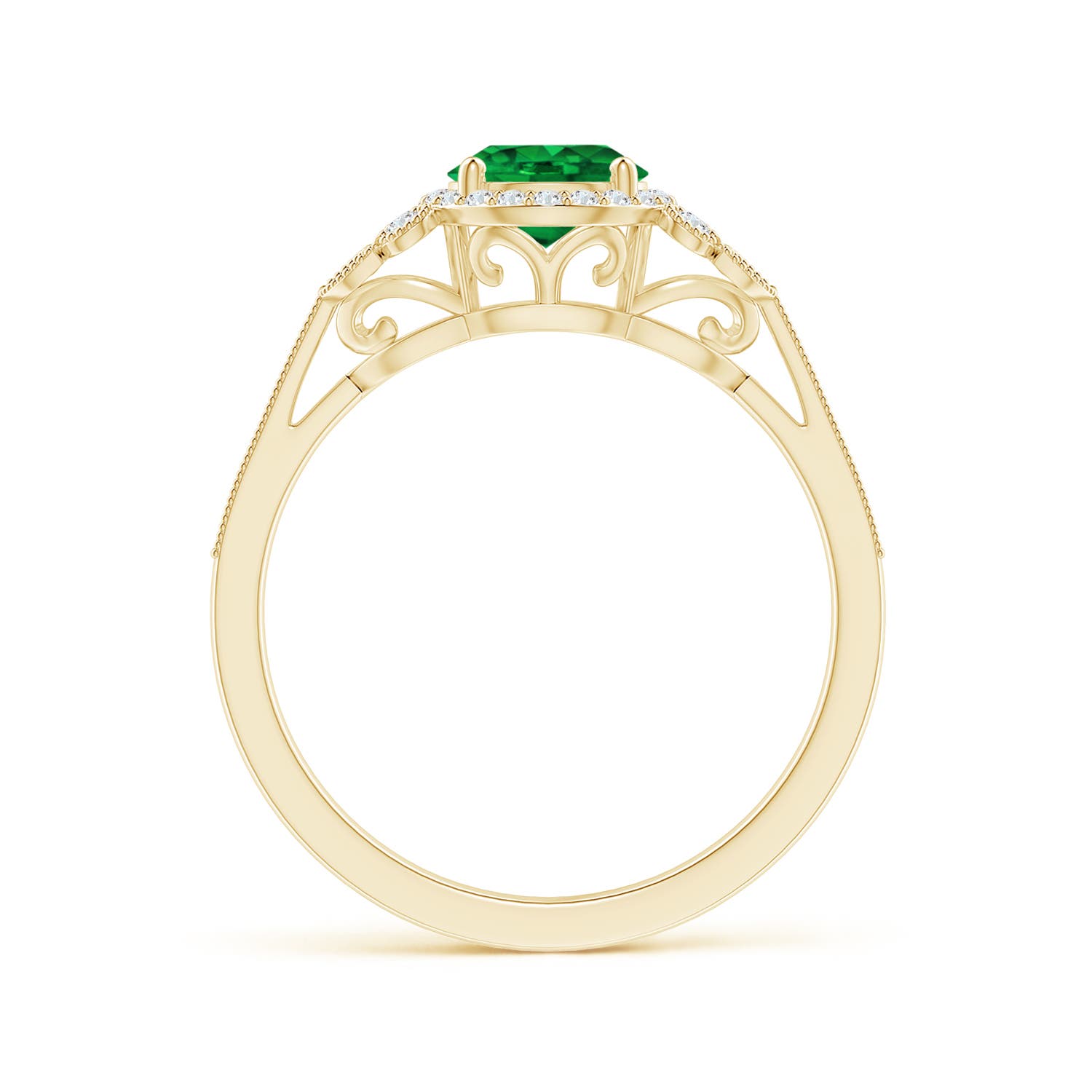 Premium - Lab-Grown Emerald / 1 CT / 18 KT Yellow Gold