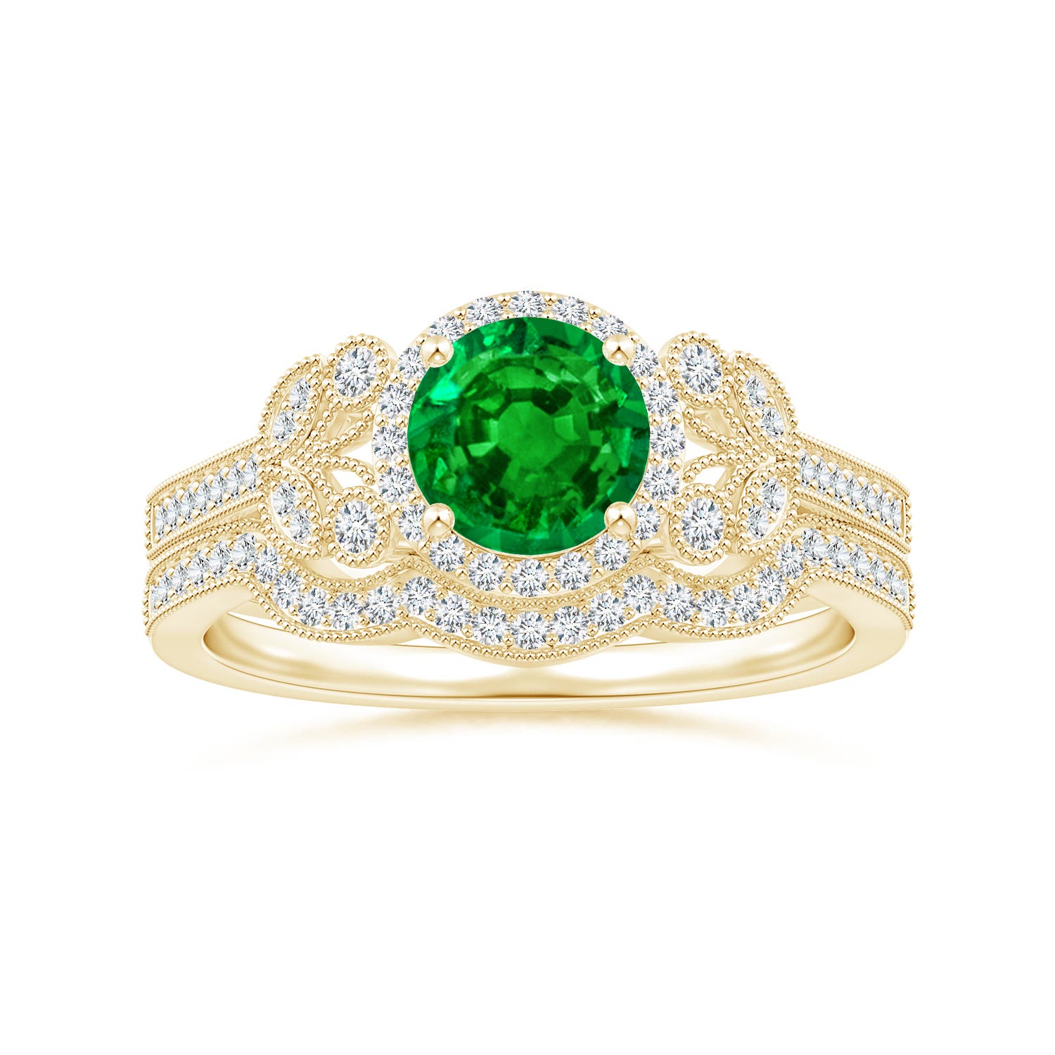 Premium - Lab-Grown Emerald / 1 CT / 18 KT Yellow Gold