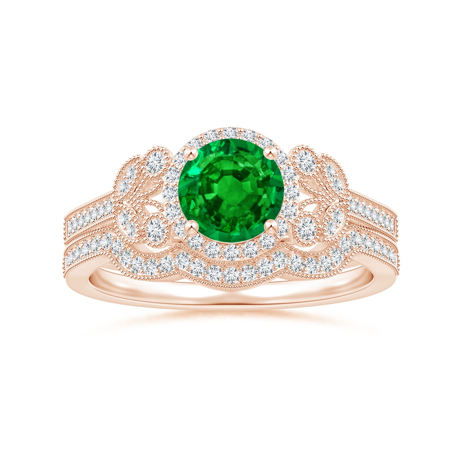 AAAA - Emerald / 1 CT / 14 KT Rose Gold