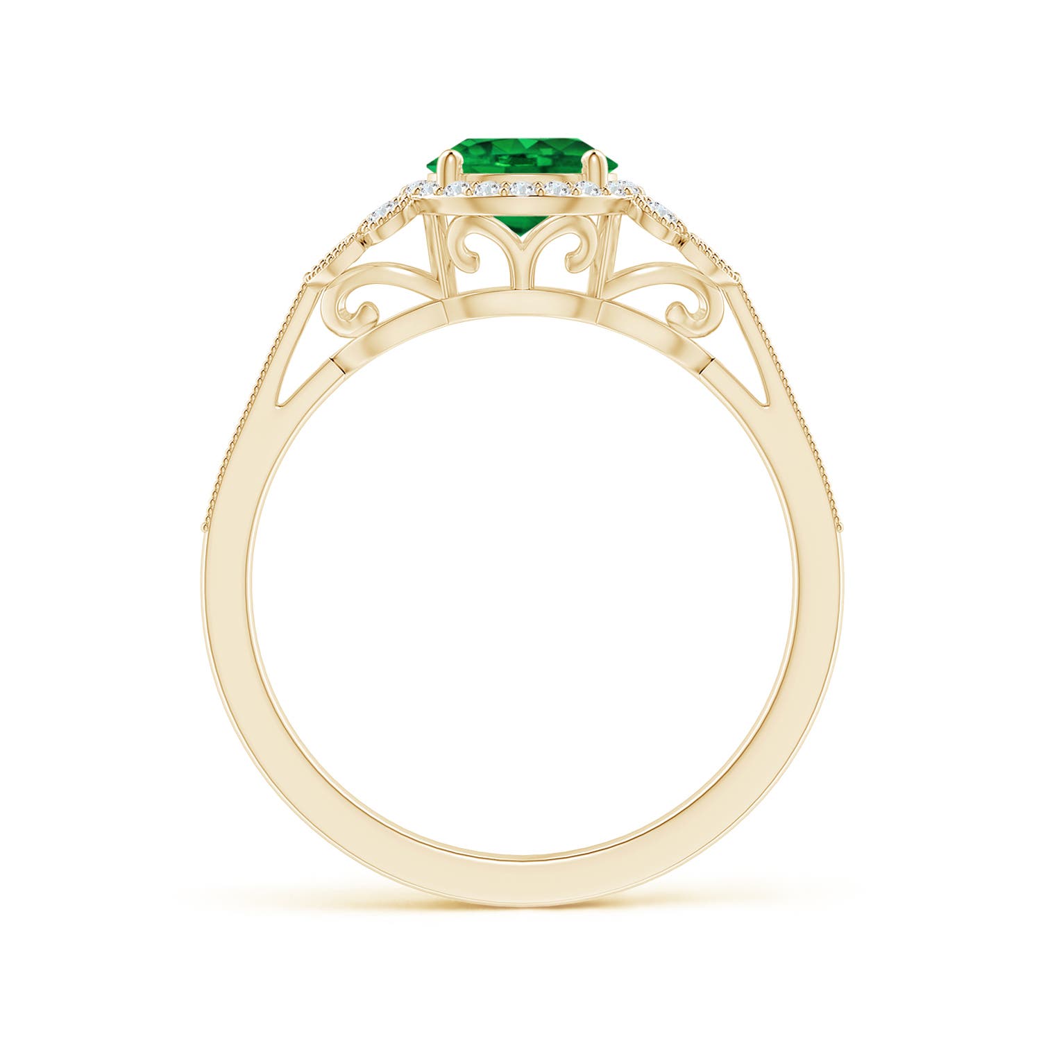 AAAA - Emerald / 1 CT / 14 KT Yellow Gold