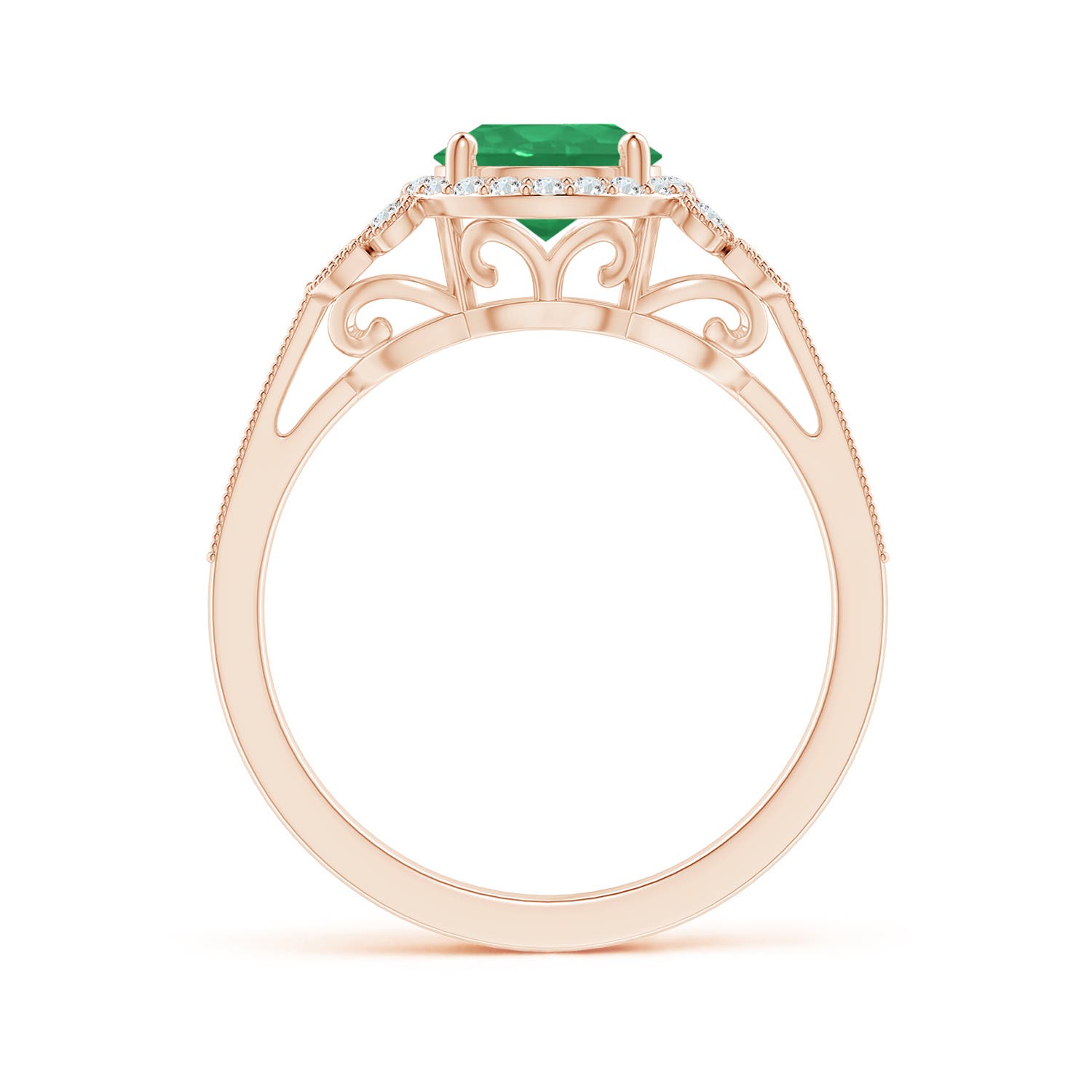 A - Emerald / 1.51 CT / 14 KT Rose Gold