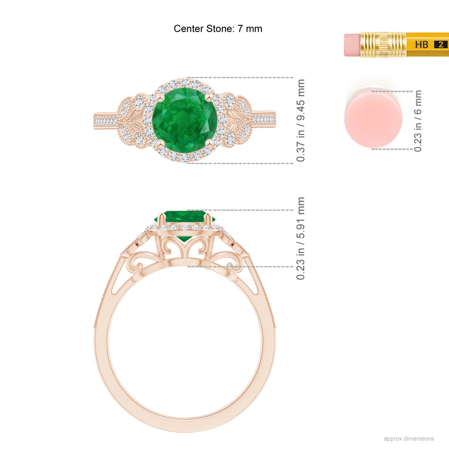 AA - Emerald / 1.51 CT / 14 KT Rose Gold