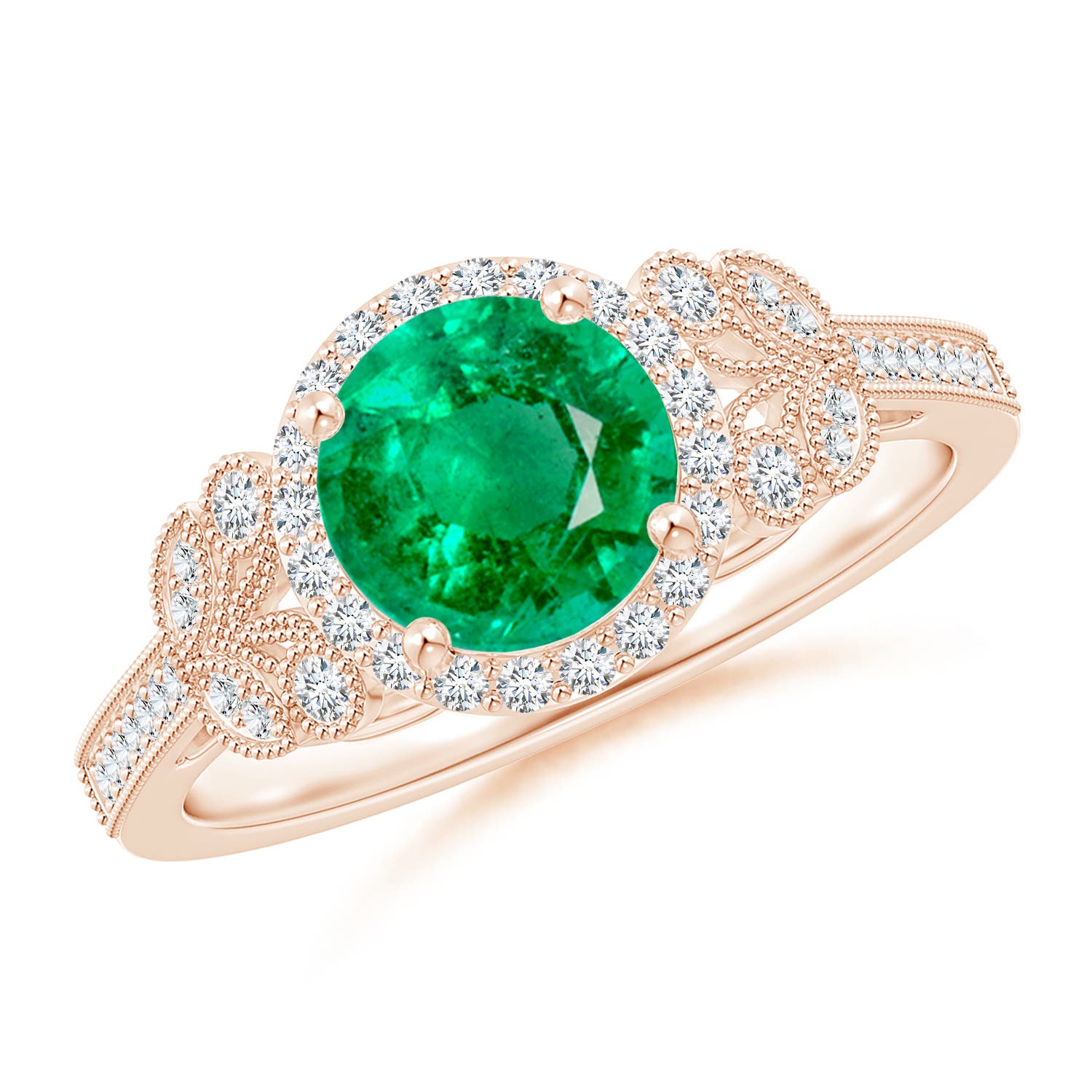 AAA - Emerald / 1.51 CT / 14 KT Rose Gold