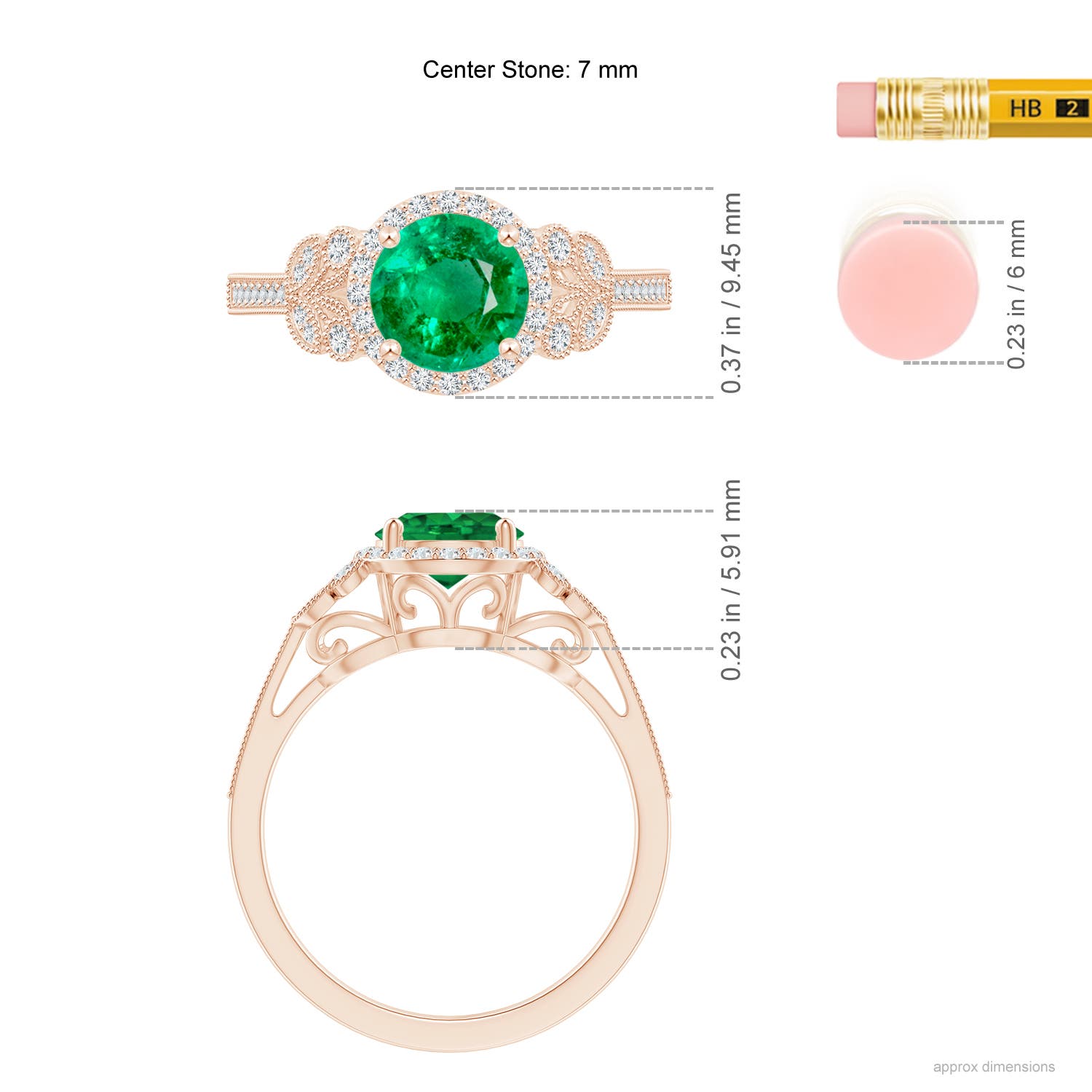 AAA - Emerald / 1.51 CT / 14 KT Rose Gold