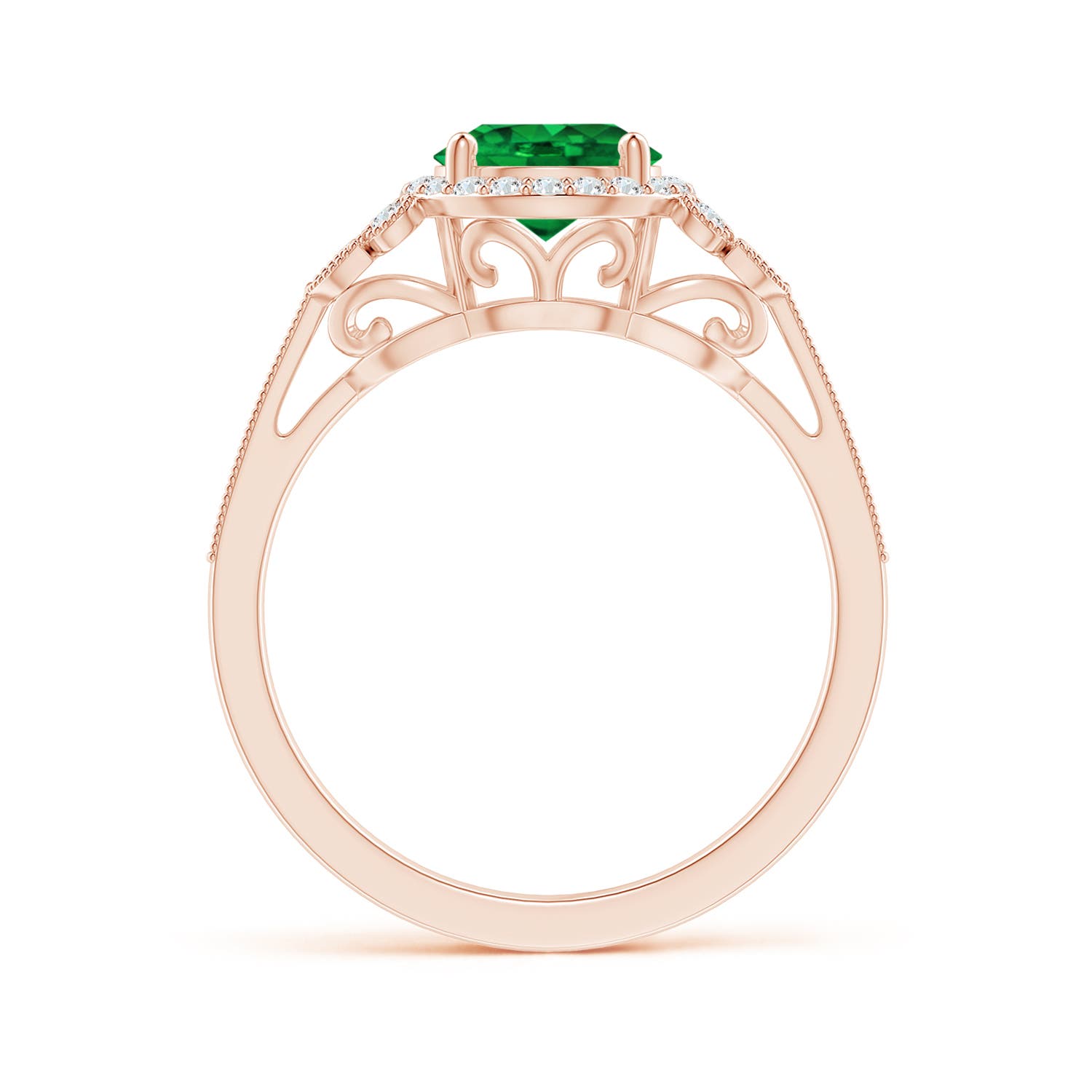 Premium - Lab-Grown Emerald / 1.51 CT / 18 KT Rose Gold