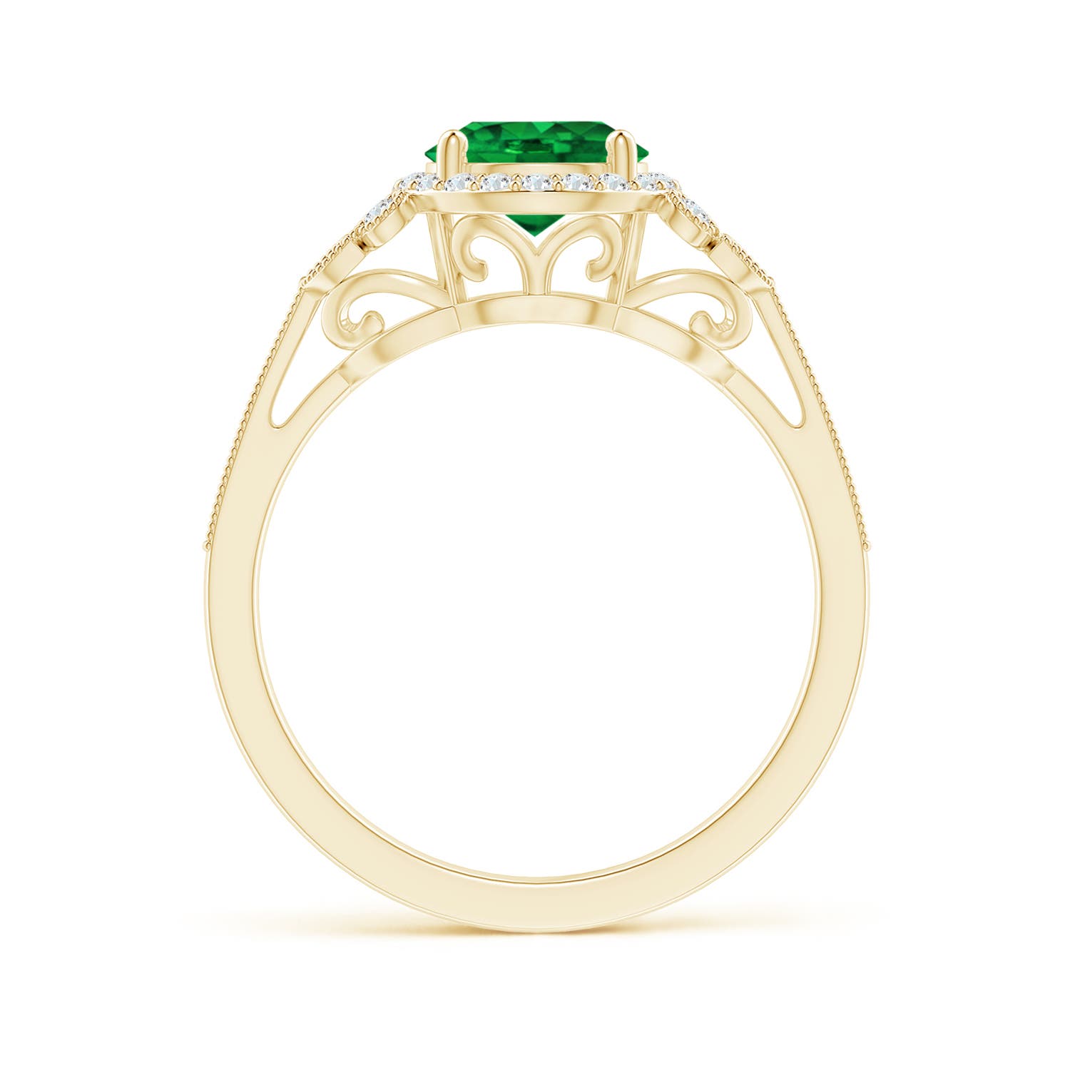 Premium - Lab-Grown Emerald / 1.51 CT / 18 KT Yellow Gold