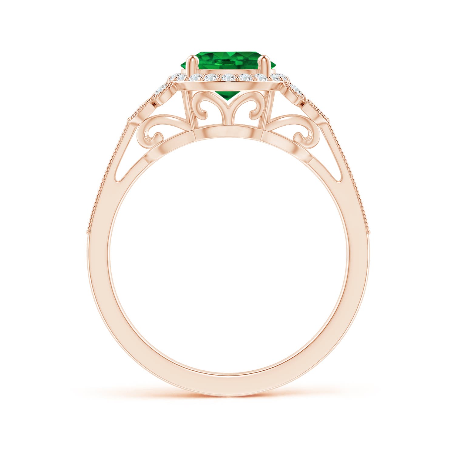 AAAA - Emerald / 1.51 CT / 14 KT Rose Gold