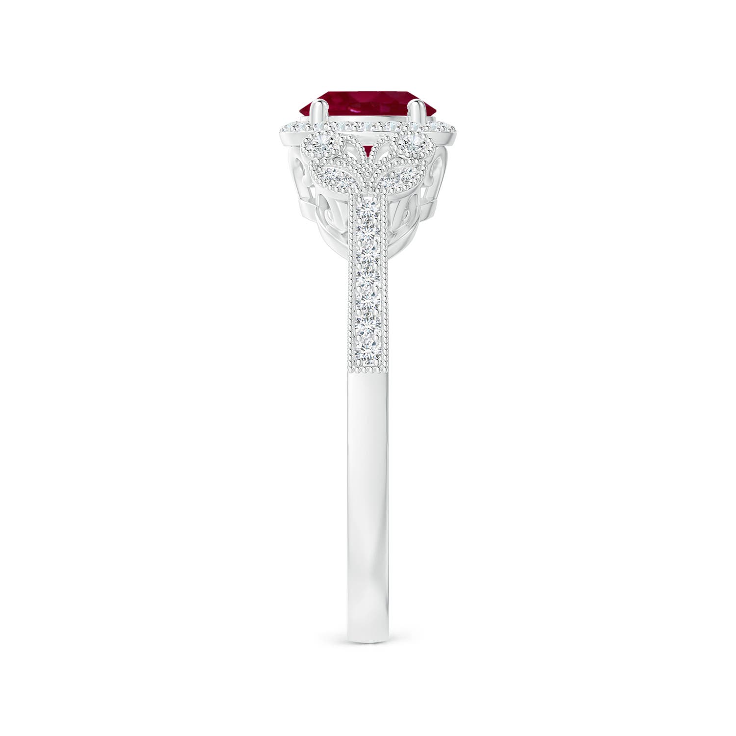 A - Ruby / 1.25 CT / 14 KT White Gold