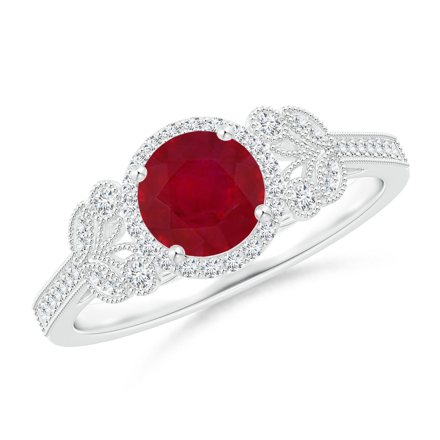 AA - Ruby / 1.25 CT / 14 KT White Gold