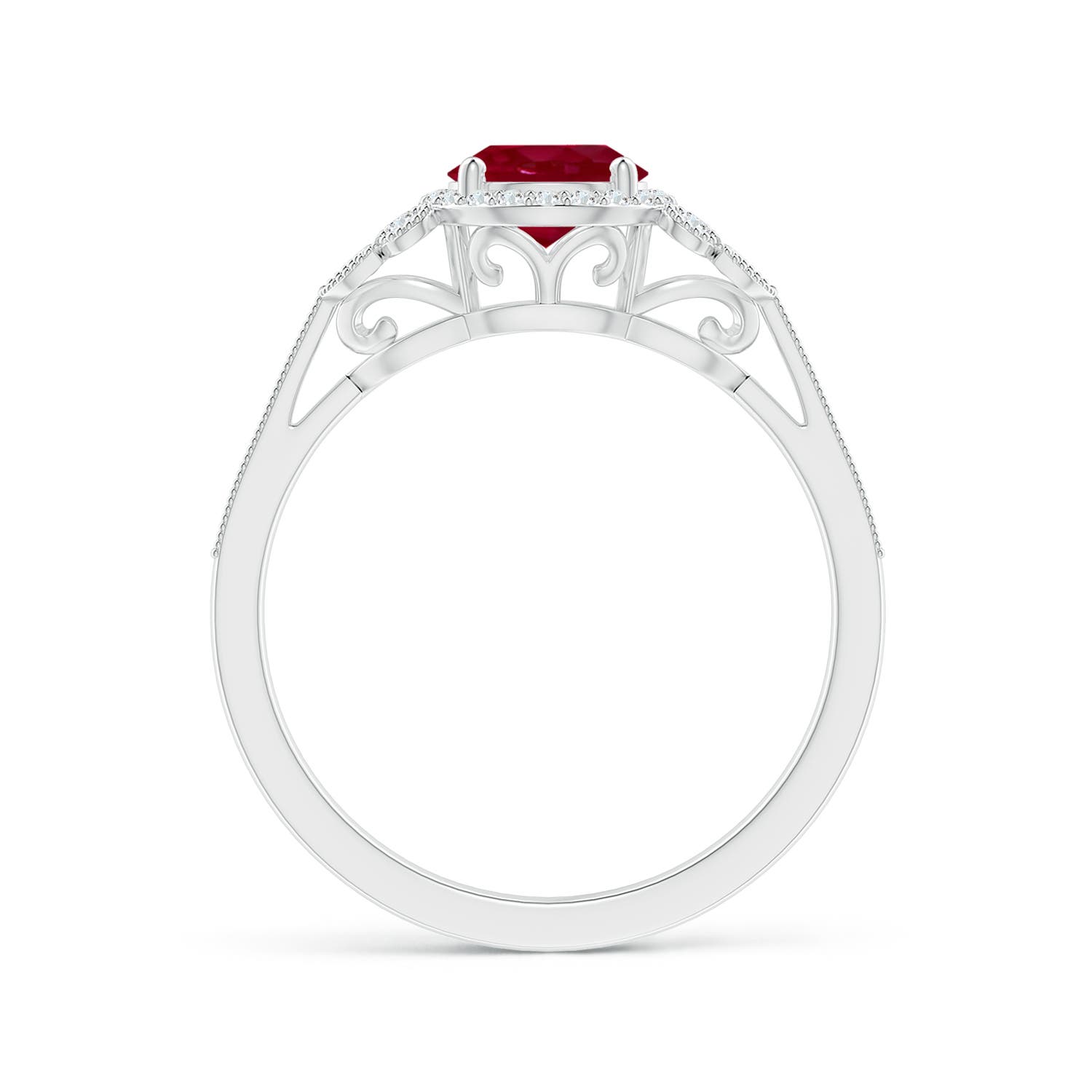 AA - Ruby / 1.25 CT / 14 KT White Gold