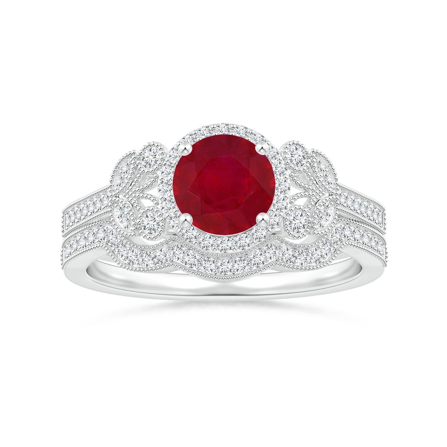 AA - Ruby / 1.25 CT / 14 KT White Gold