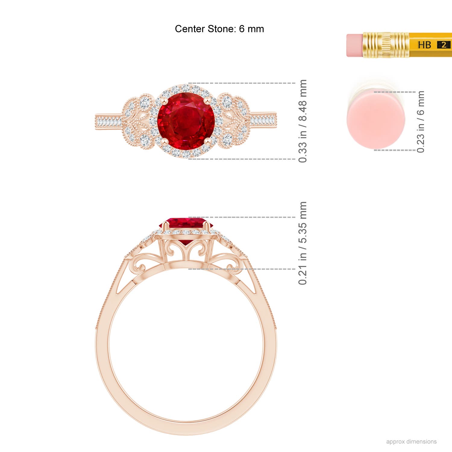 AAA - Ruby / 1.25 CT / 14 KT Rose Gold