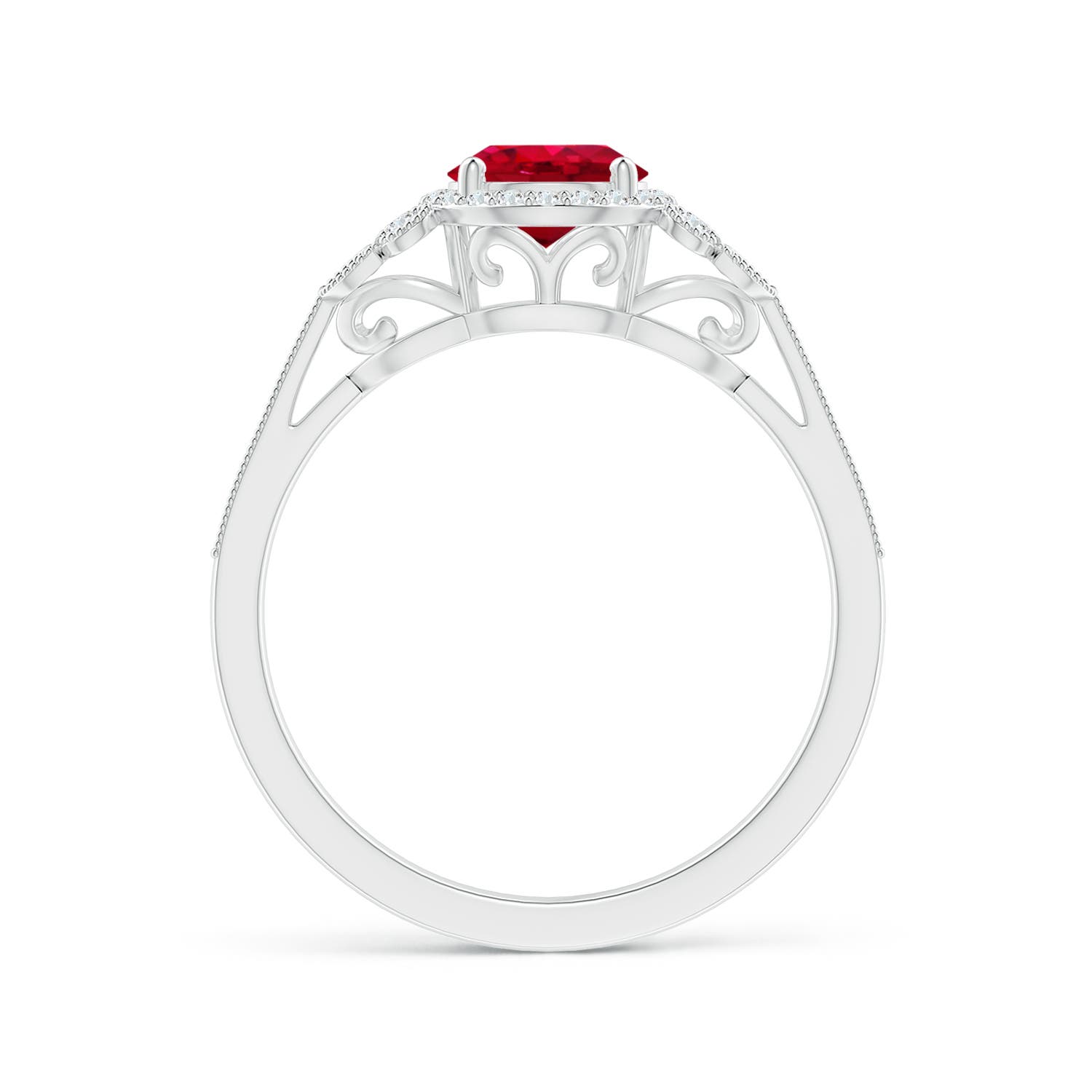 AAA - Ruby / 1.25 CT / 14 KT White Gold