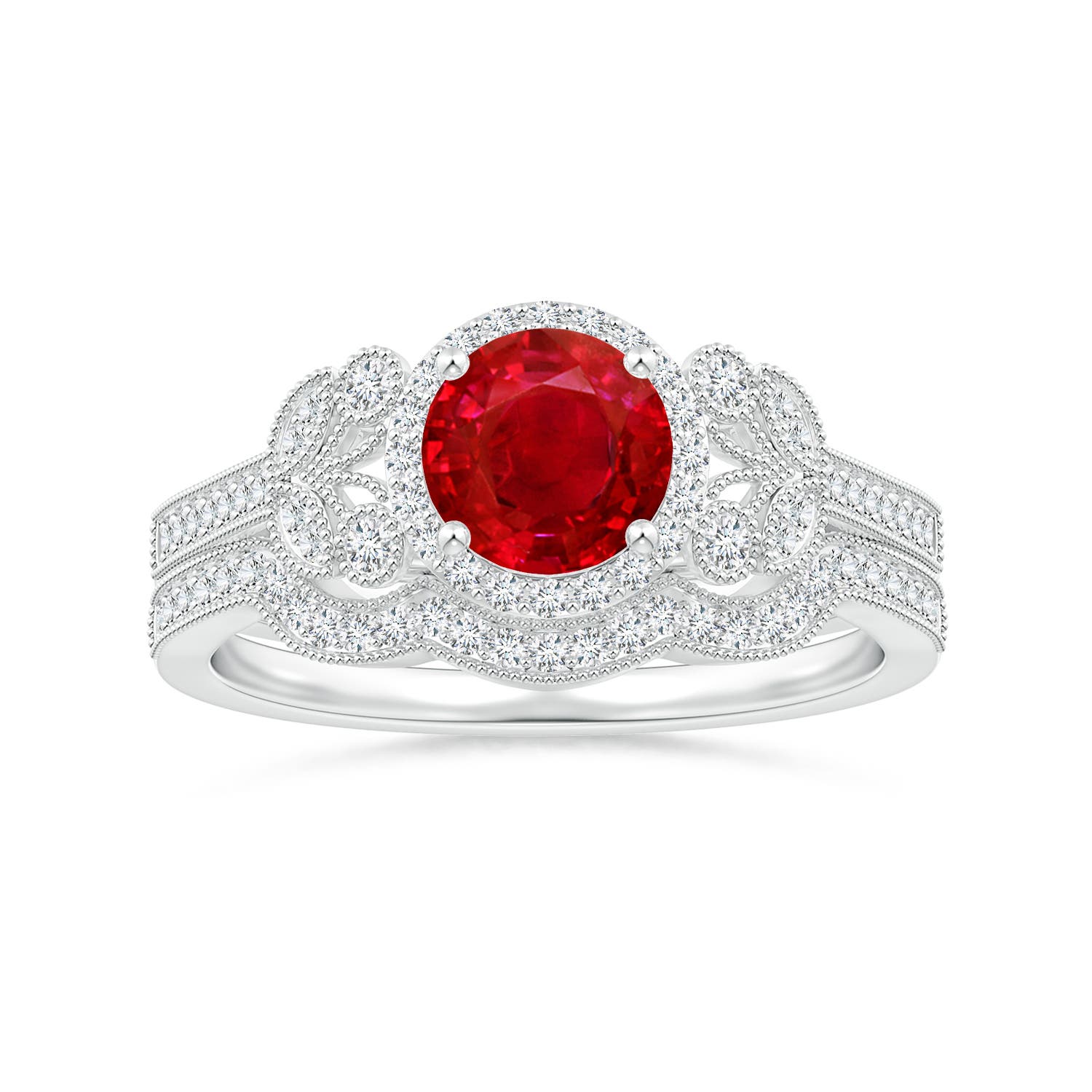 AAA - Ruby / 1.25 CT / 14 KT White Gold