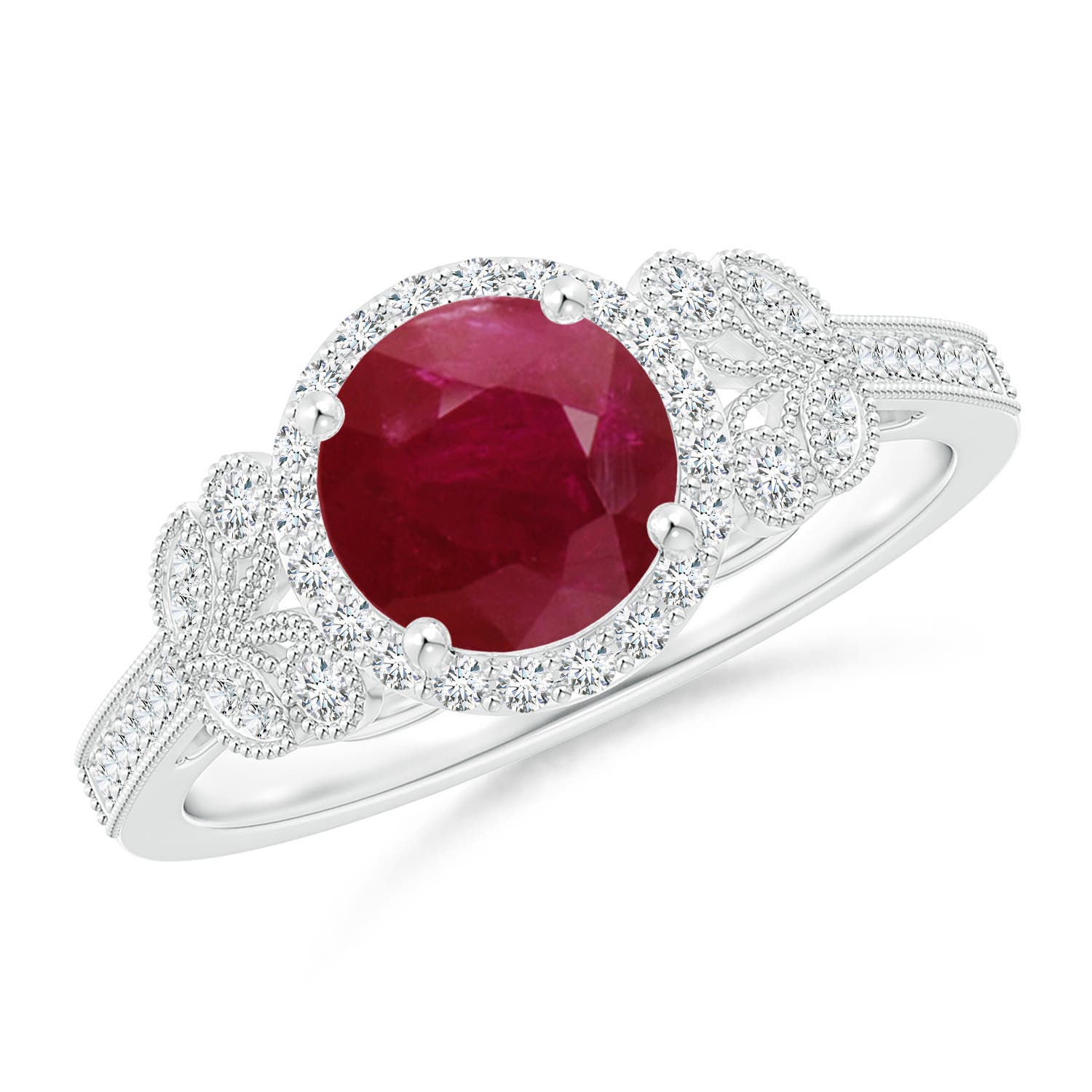 A - Ruby / 1.71 CT / 14 KT White Gold