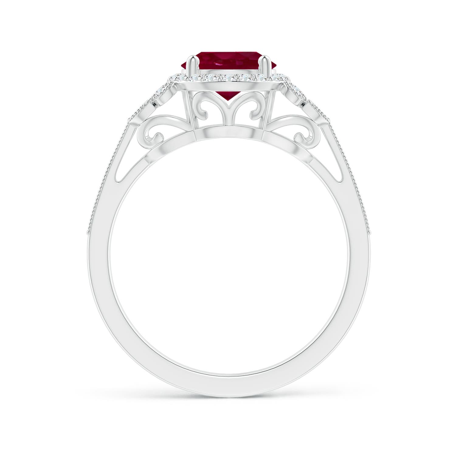 A - Ruby / 1.71 CT / 14 KT White Gold