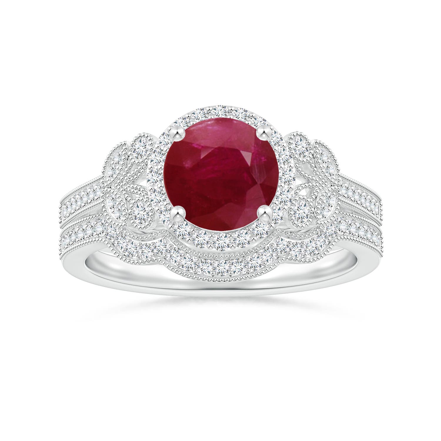 A - Ruby / 1.71 CT / 14 KT White Gold