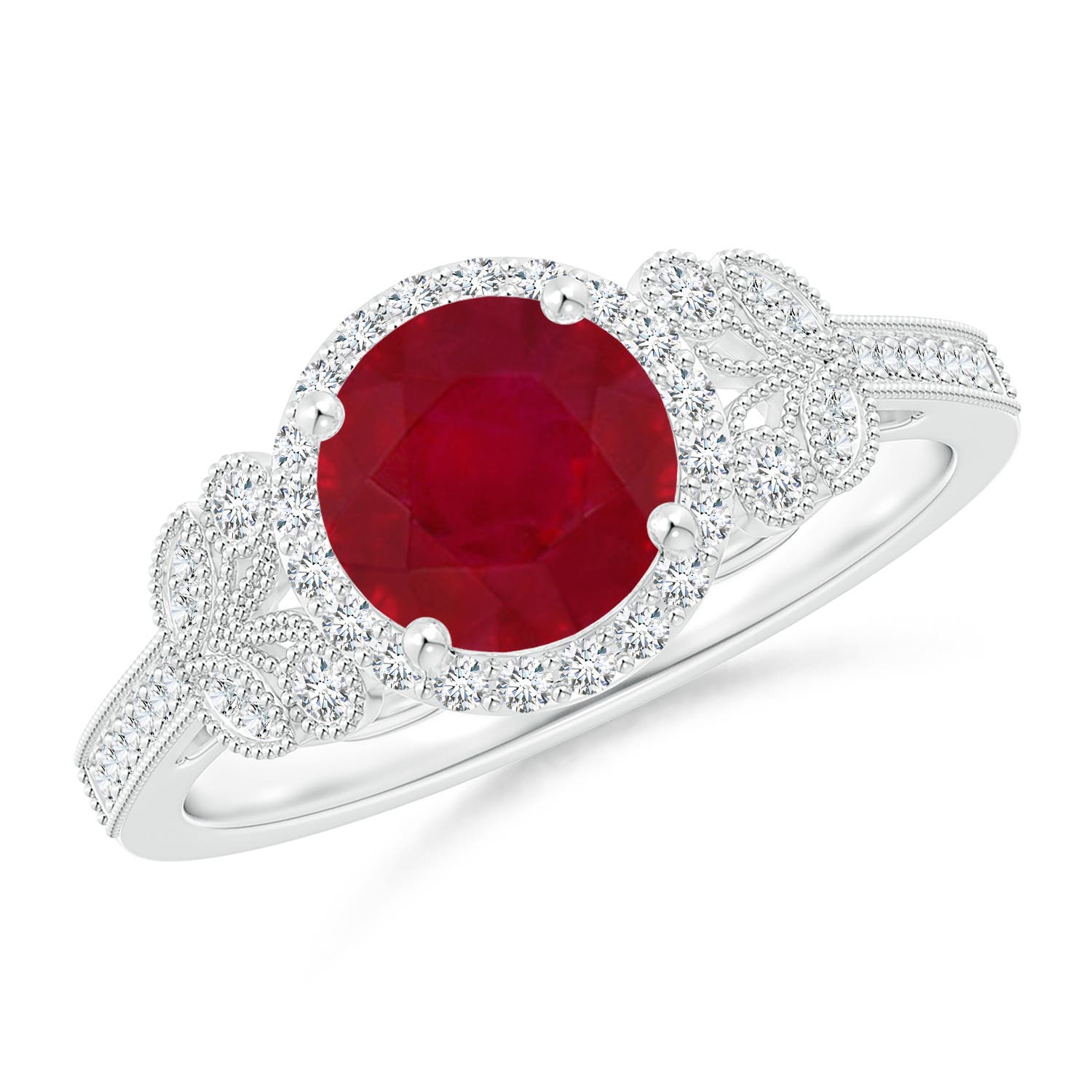 AA - Ruby / 1.71 CT / 14 KT White Gold