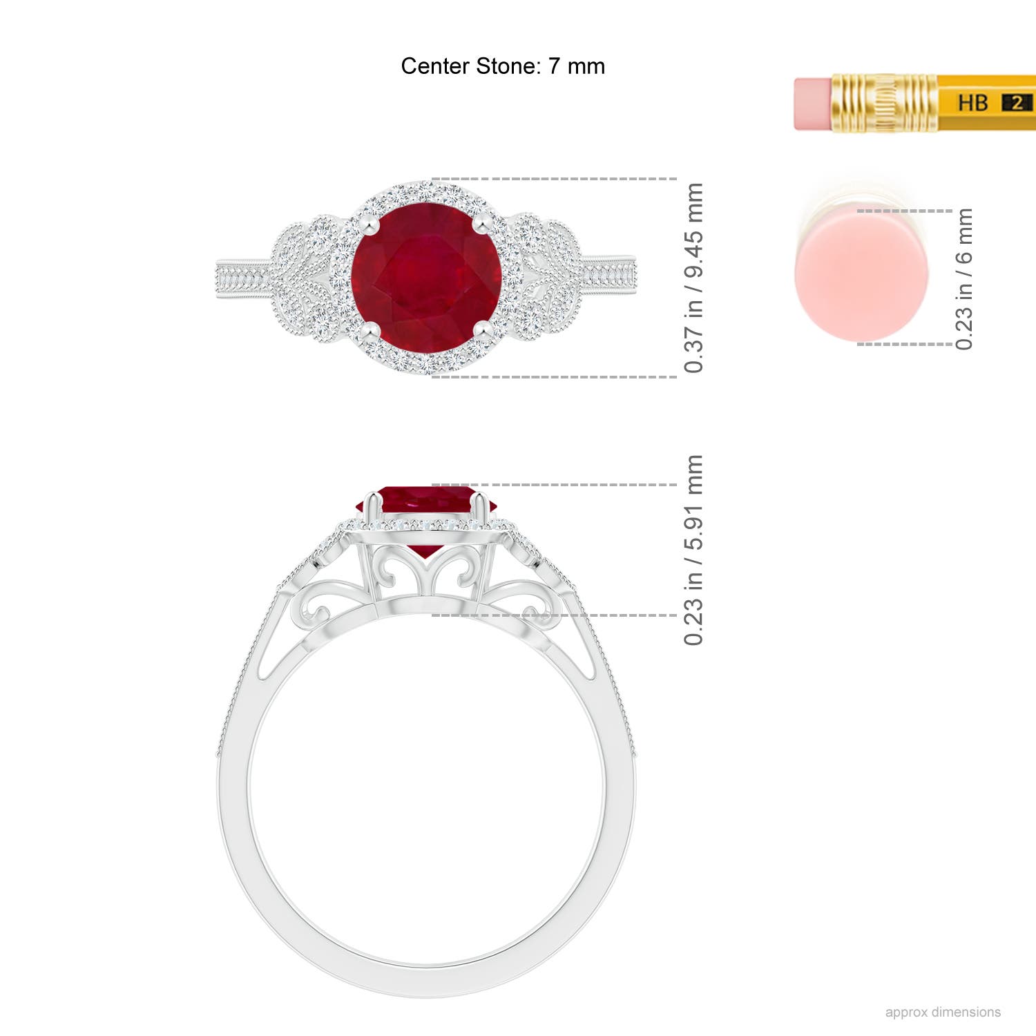 AA - Ruby / 1.71 CT / 14 KT White Gold