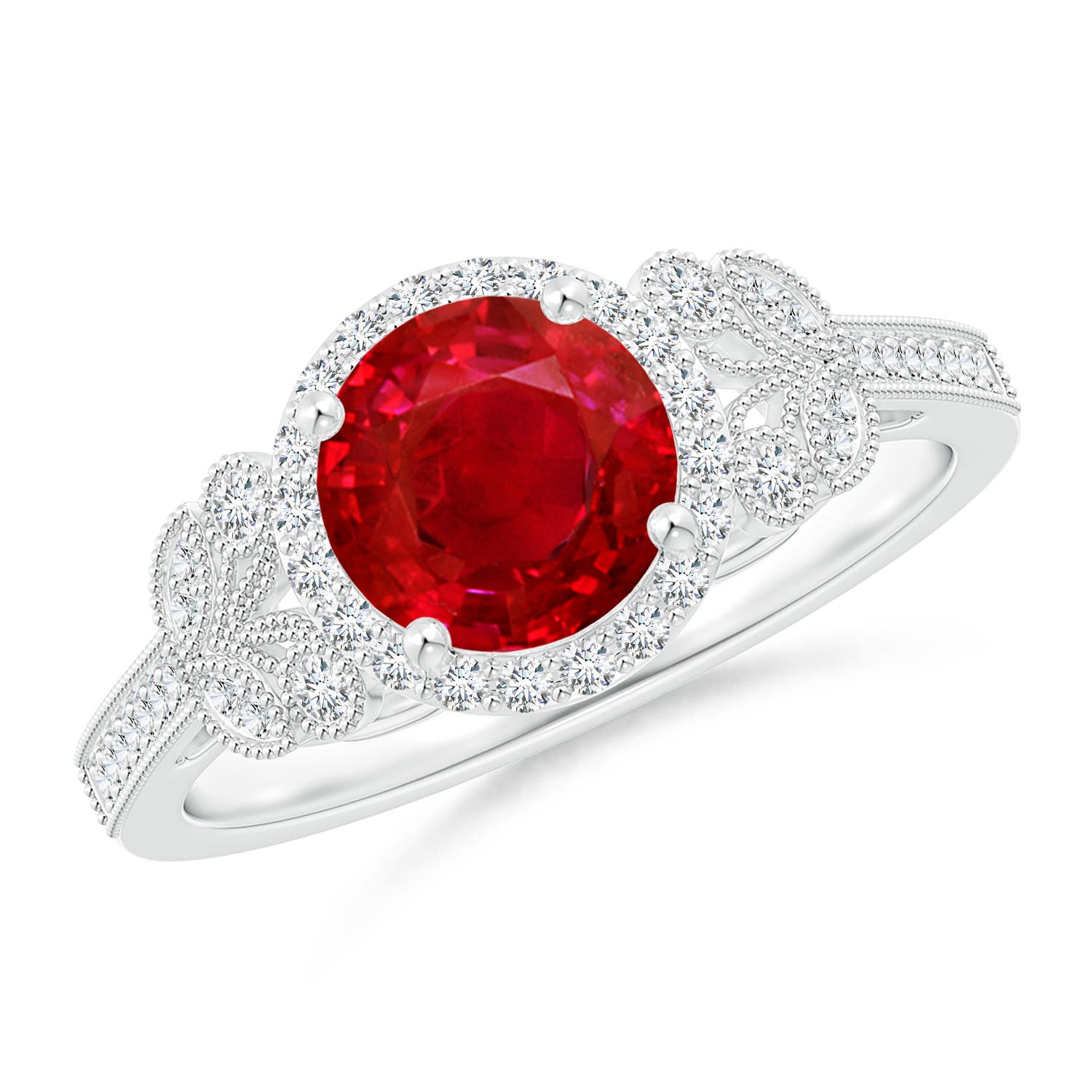 AAA - Ruby / 1.71 CT / 14 KT White Gold