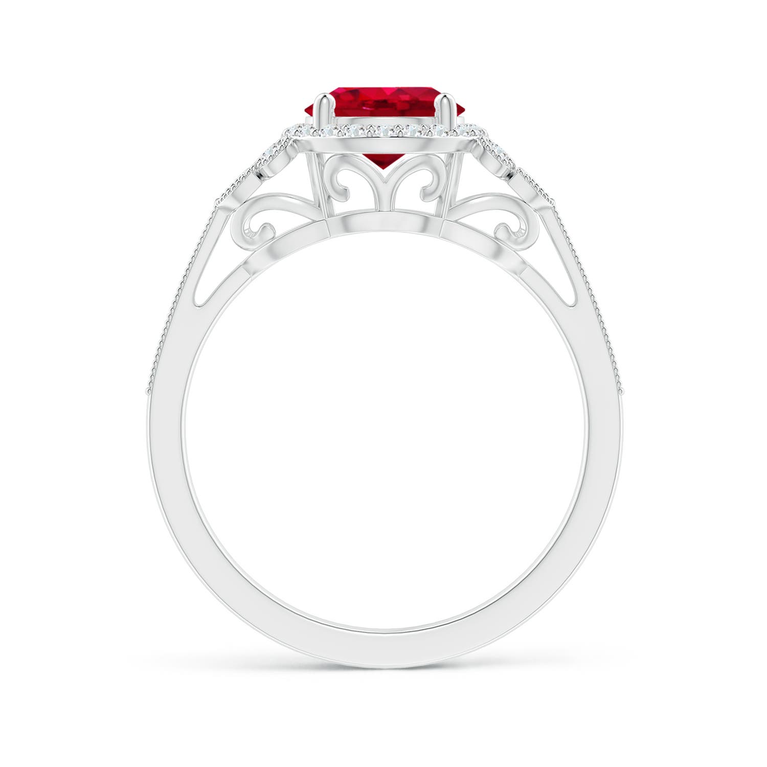 AAA - Ruby / 1.71 CT / 14 KT White Gold