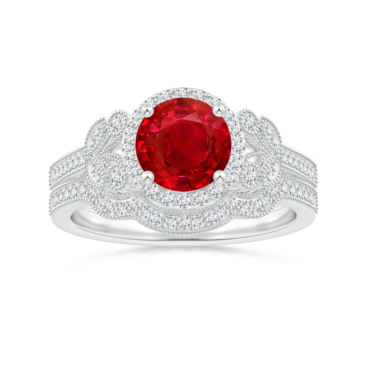 AAA - Ruby / 1.71 CT / 14 KT White Gold