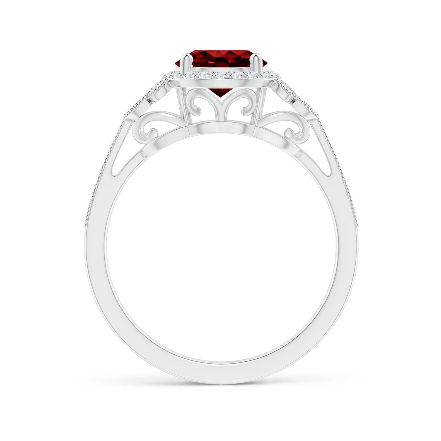 AAAA - Ruby / 1.71 CT / 14 KT White Gold