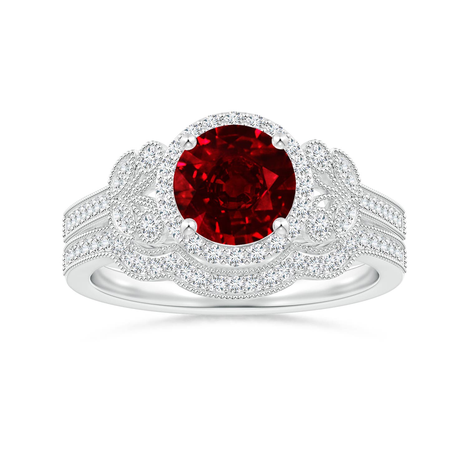 AAAA - Ruby / 1.71 CT / 14 KT White Gold