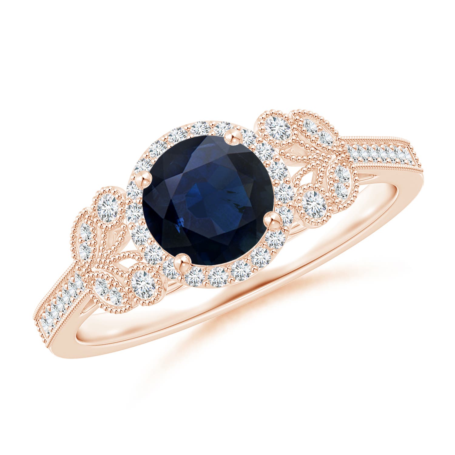 A - Blue Sapphire / 1.25 CT / 14 KT Rose Gold