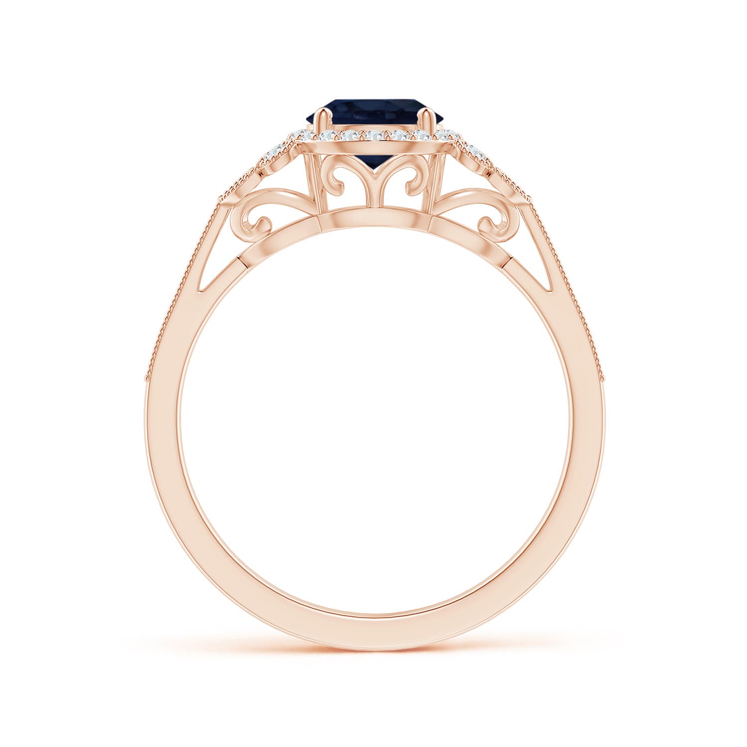 A - Blue Sapphire / 1.25 CT / 14 KT Rose Gold