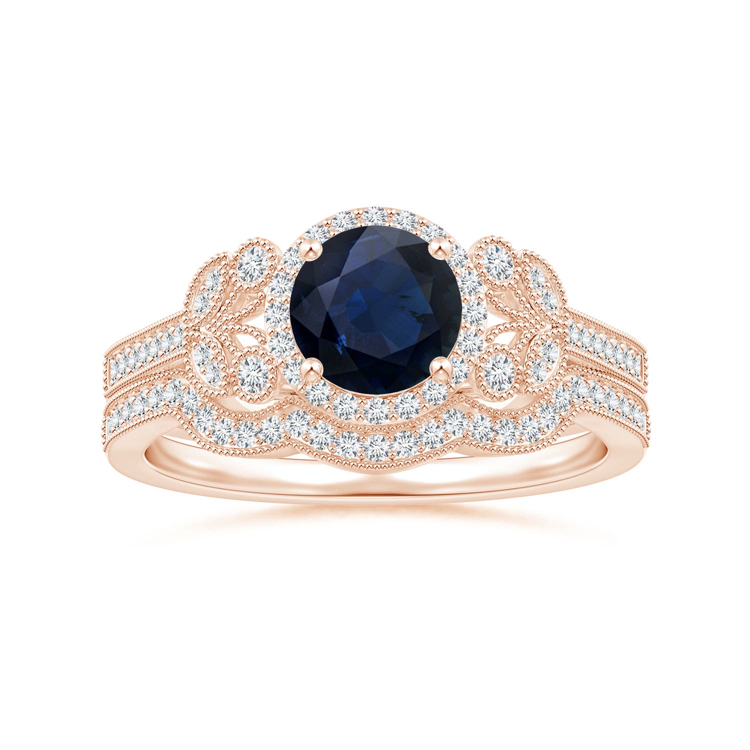 A - Blue Sapphire / 1.25 CT / 14 KT Rose Gold